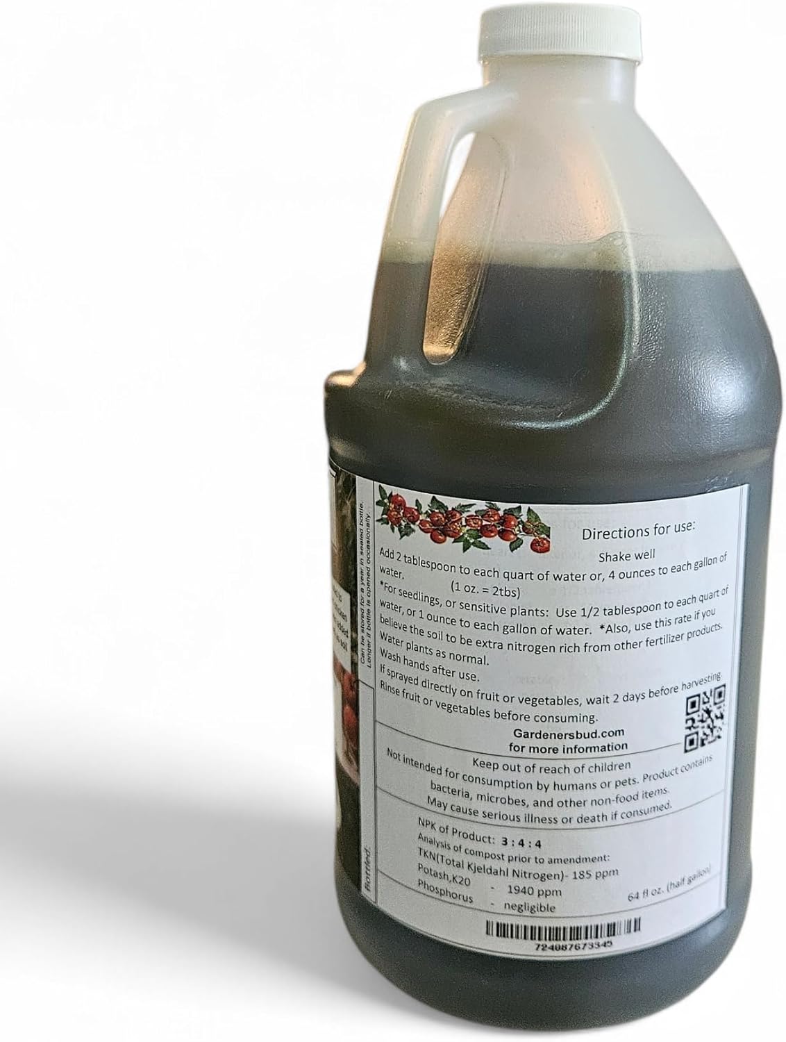 Enriched Super Compost Tea (Half Gallon (64 oz)) Natural and Organic for Plant Food, Nutrient, Fertilizer and Growth Efficiency