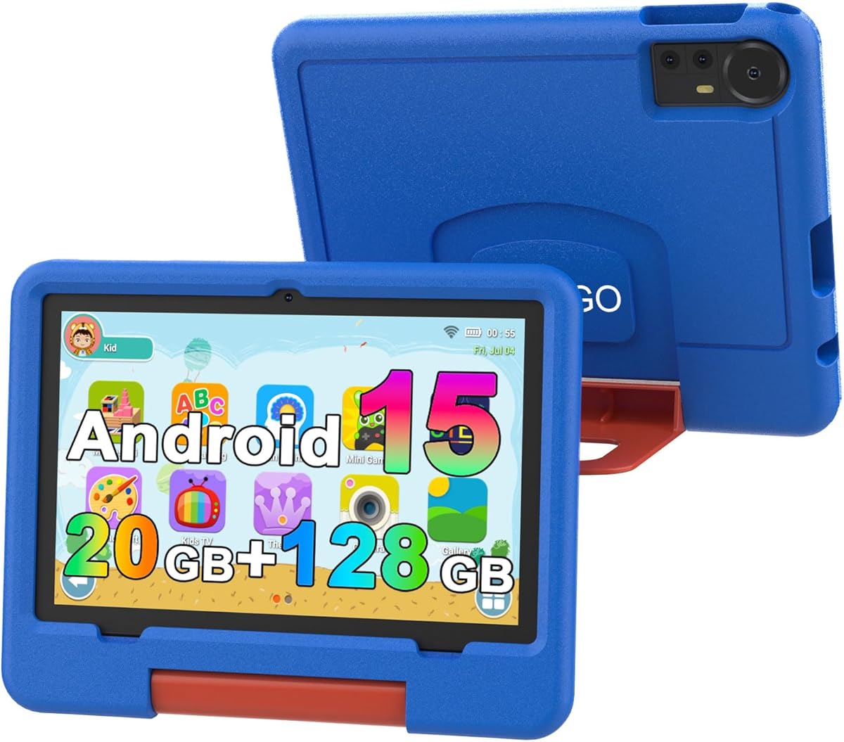 Amazon.com : IWEGGO Android 15 Kids Tablet with EVA Case, 10 inch Tablet for Kids, 20GB RAM+128GB ROM/MAX 2TB, 1280 * 800 IPS HD Eye-Care Touch Screen, 2.0GHz Quad-core Toddler Tablets, 5G WiFi6, Widevine L1 Blue : Electronics