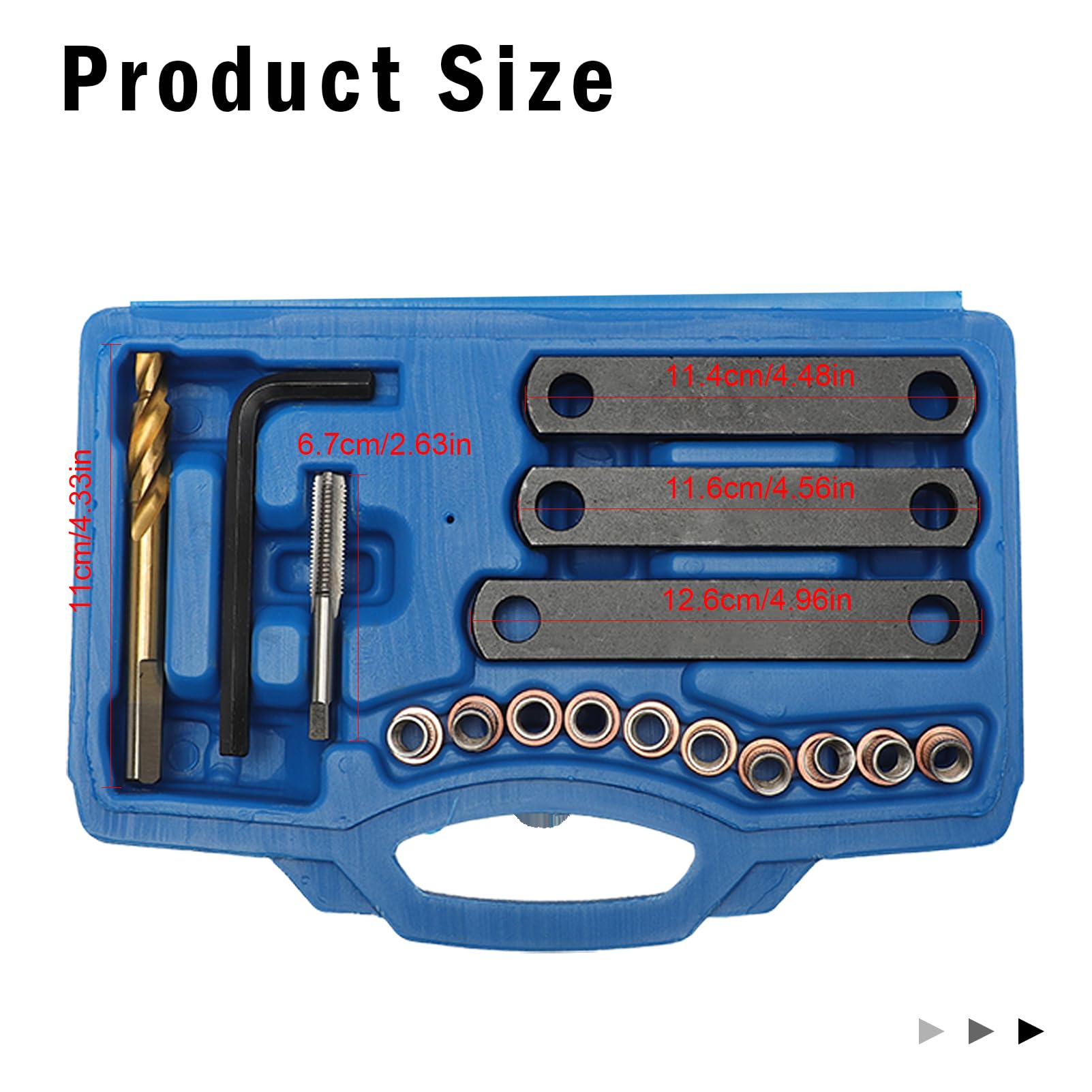 16 Pezzi compatibili con V*W 0P*El F0*rd Kit di Riparazione Filettatura Freno M9 x1,25 Set di Riparazione Filettatura