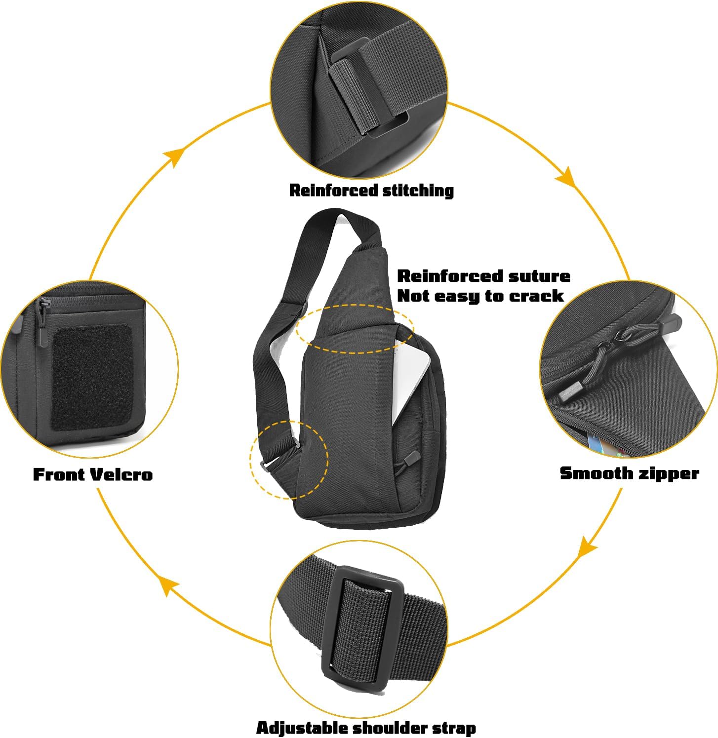 Concealed Carry Crossbody Gun Bag for Men, Ccw Sling Bag Tactical Shoulder Chest Pack Range Bags for Handguns - Image 6