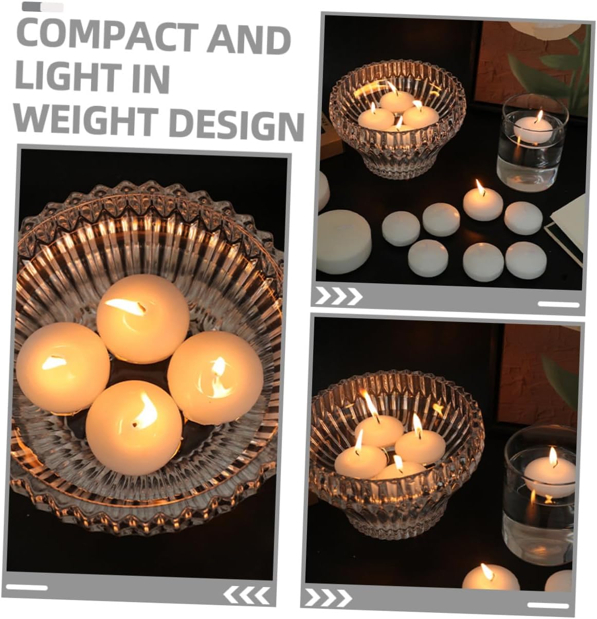 SHINEOFI 6pcs Small Unscented Floating Tea Candles 4.5x2.5cm Water-Resistant Party Candles for Weddings Birthday Home Decor Romantic Tealight Set