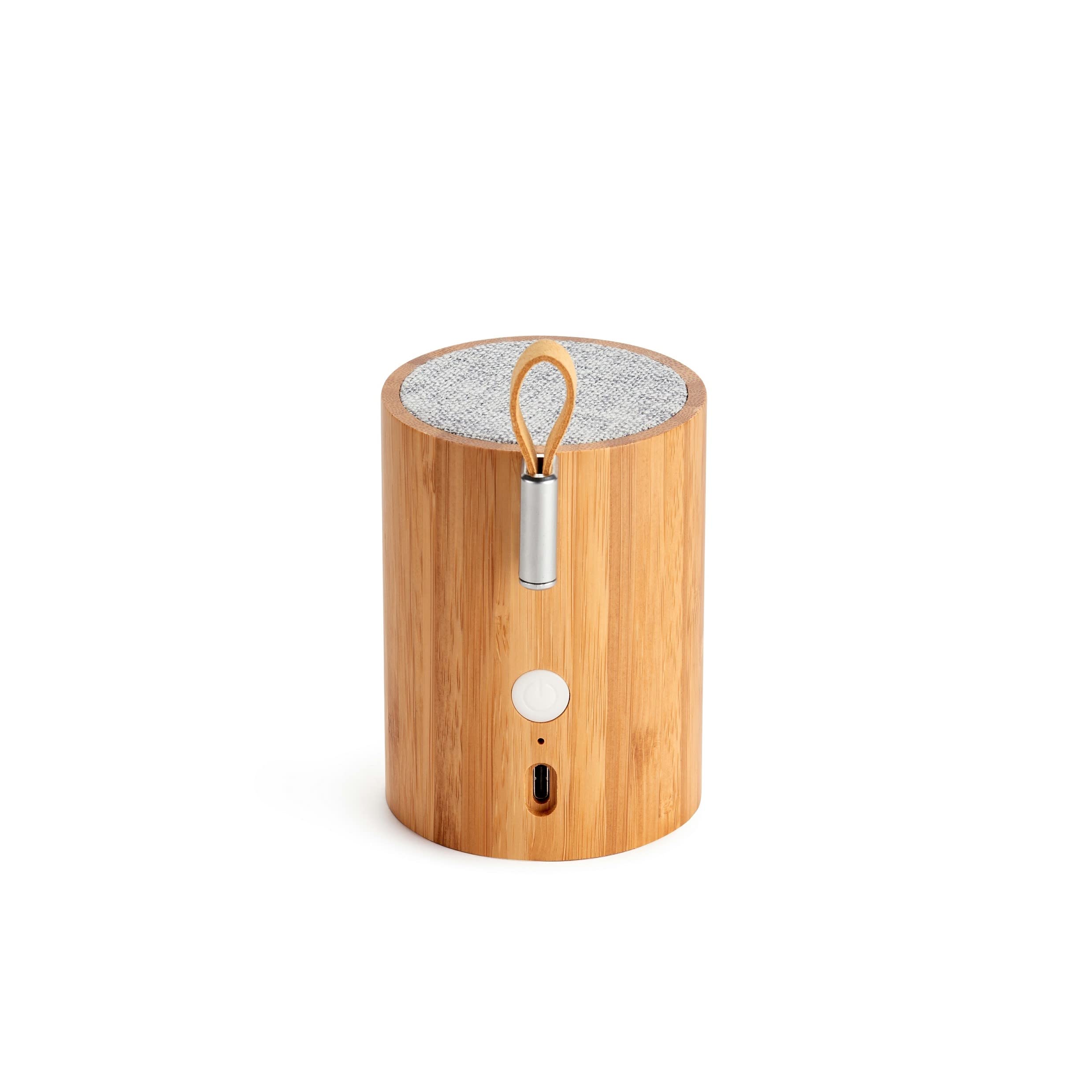 Drum Light Bluetooth Speaker, and incredible sound, long lasting rechargeable battery, USB-C cable included, (True Wireless Pairing) TWS function, Indoor/Outdoor, strong bass (Bamboo)