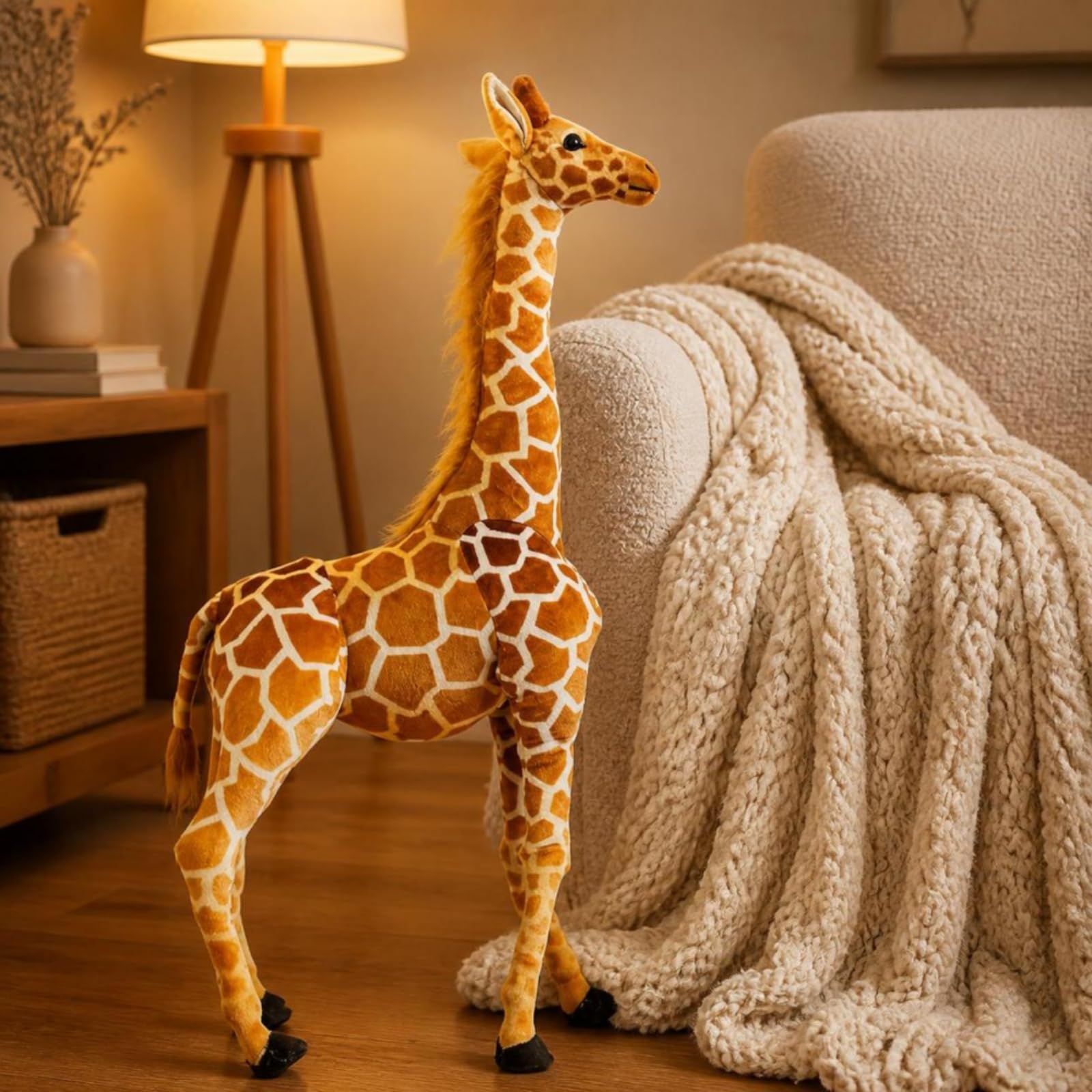 Pupazzo a Forma di Giraffa Morbido, Giraffa, 80 Cm, 0,6 kg