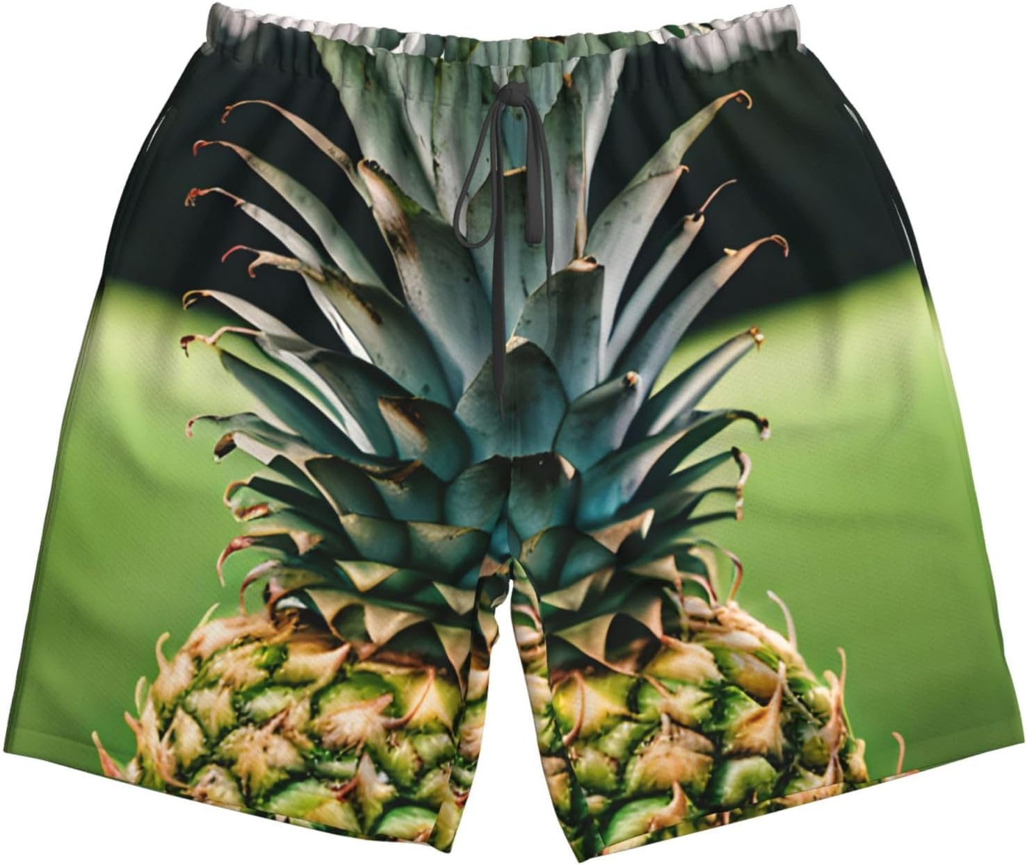 Mens Be A Pineapple Print Beach Shorts,Casual Summer Shorts for Men,Quick Dry Polyester