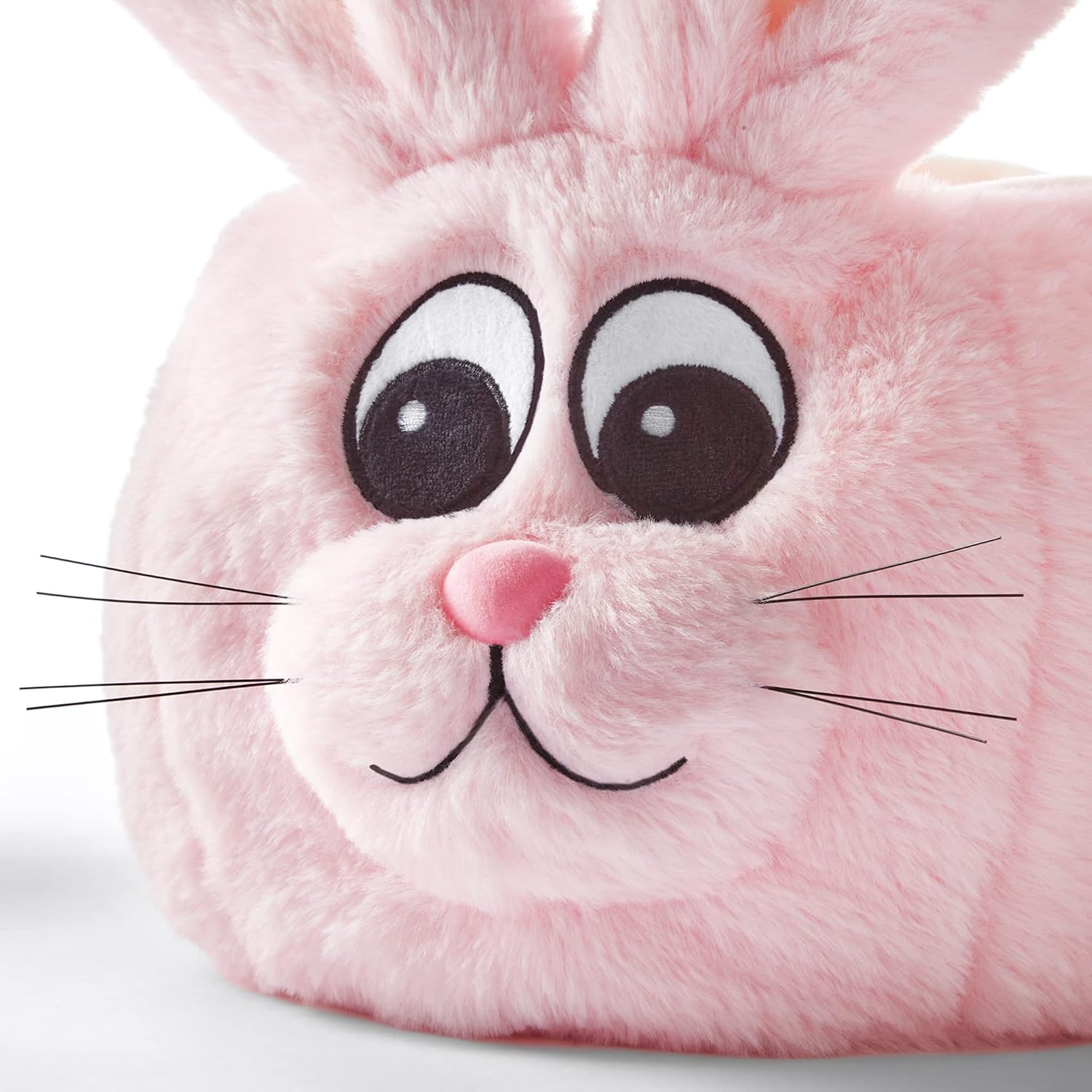 Let's Make Memories Personalized Easter Basket for Kids - for Boys and Girls - Custom - Fillable - with Optional Easter Basket Stuffers - Fuzzy Plush Pink Bunny