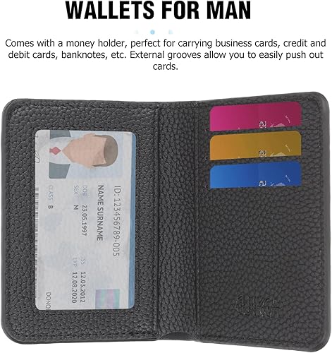 Miniatura 6 de FAVOMOTO 2 billeteras de cuero para hombre, billetera plegable de cuero para hombre, billetera plegable de cuero con bolsillo, billetera plegable