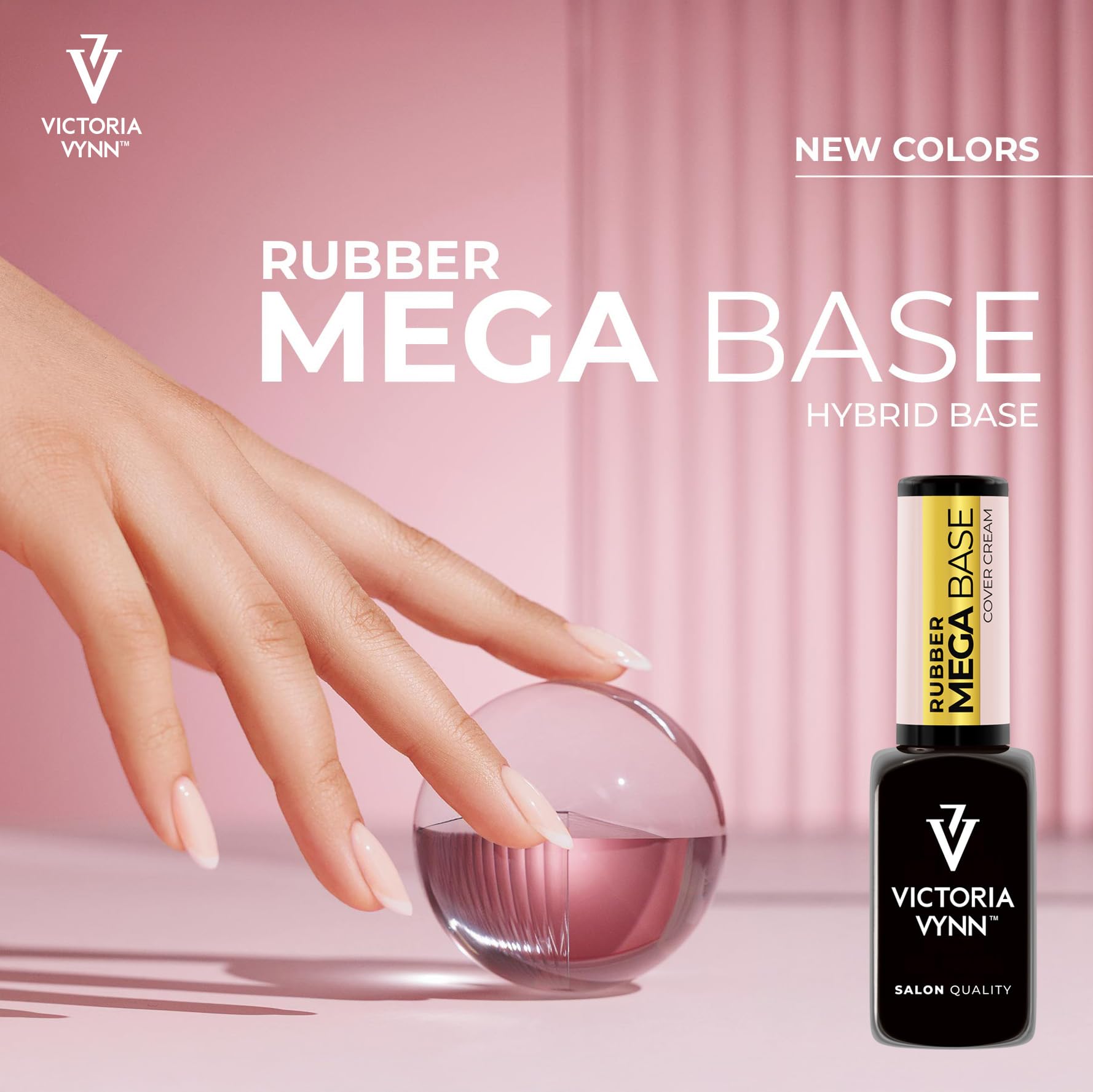Victoria Vynn Mega Base – Base Gel Hybride UV/LED pour Ongles Forts et Longs (Cover Natural)