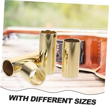 4pcs Metal Guitar Slides for Electric and Acoustic Guitars Finger Slider Accessories for Blues Jazz and Country Music