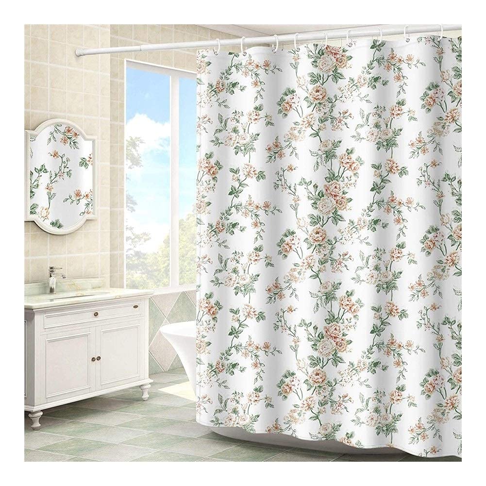 Rideaux de salle de bain écologiques de qualité supérieure imprimé floral vert