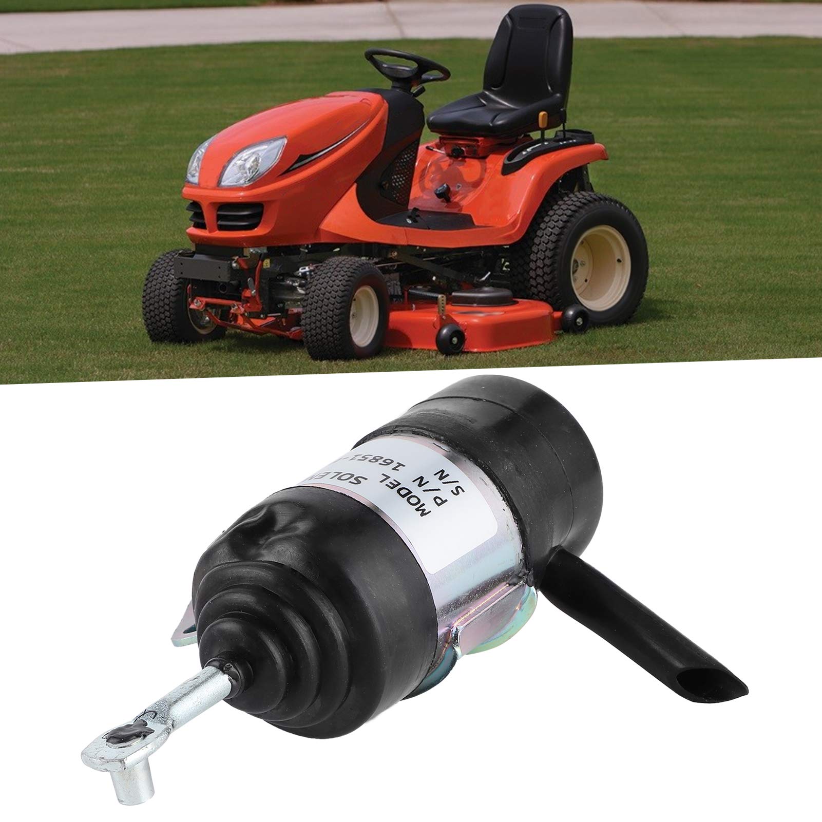 aqxreight - Solenoide de corte de combustible, 16851‑60014, 1.25 in de goma, válvula de solenoide eléctrica de corte de combustible, ajuste de vehículo para cortacésped Kubota RTV RTV900