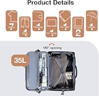 Lekespring Üzleti Gurulós Bőrönd TSA Zárral 15.6" Laptop Rekesszel Fekete 3