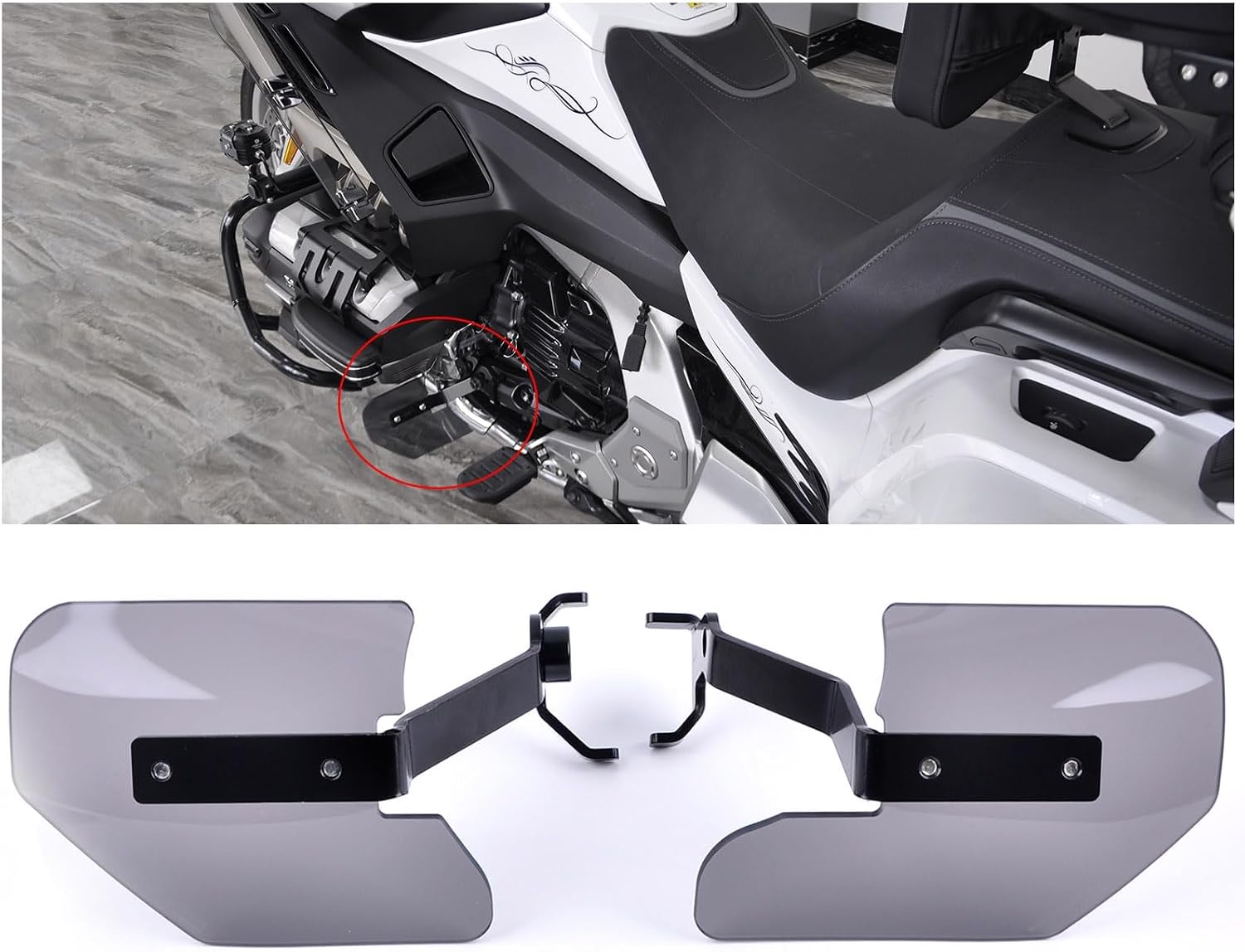 PANICAL Motorcycle for Honda Goldwing GL1800 F6B 2018-2026 Foot Spoiler Water Sand Blocking Board Acrylic Left Right Sets Accessories (Gray Spoiler)
