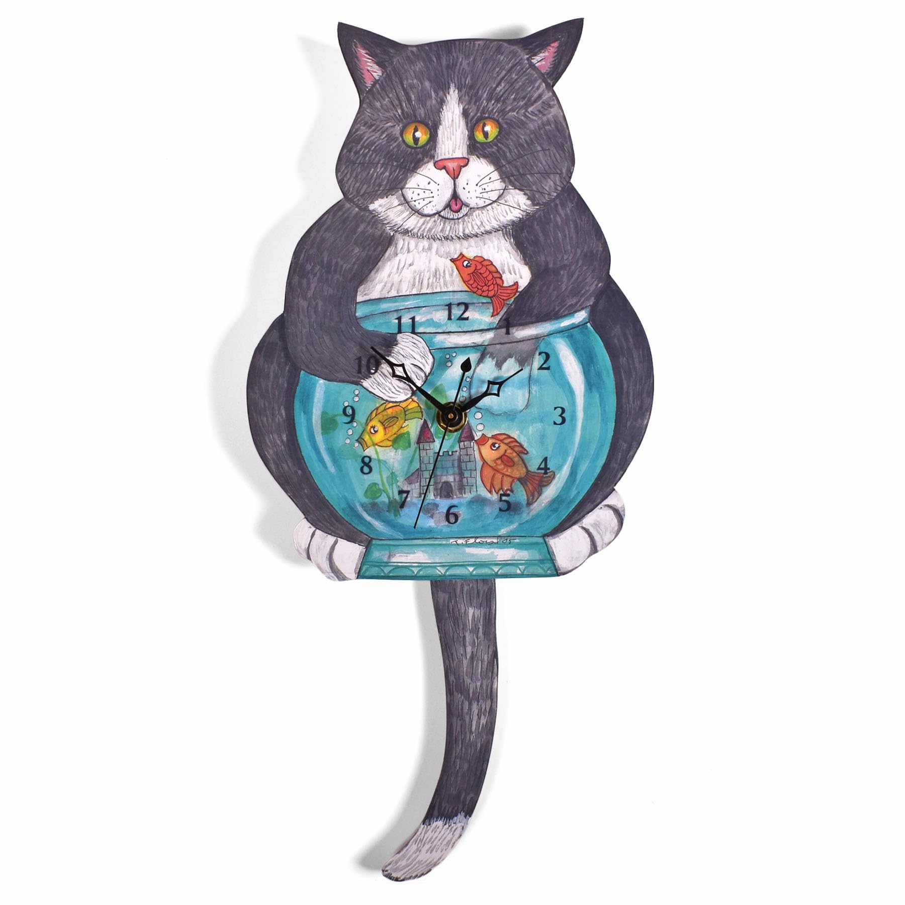 Horloge murale chat et poisson pour égayer votre cuisine