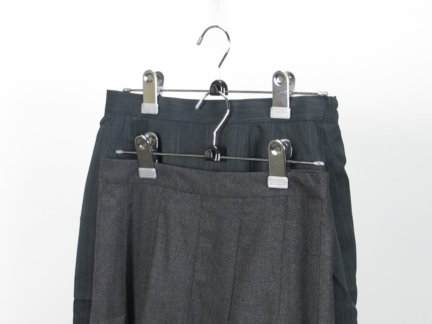 Sawafuji AN-10-2P Animare Non-Slip Skirt Clip Hanger, 2 Piece Hanging, Silver