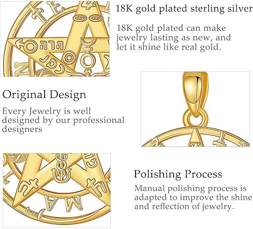 Miniatura 9 de CELESTIA Collares tetragrammaton de plata de ley 925 para mujeres y hombres, cadena extensora de 20 pulgadas + 2 pulgadas