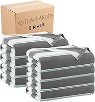 Vista 14 de Aston & Arden Toalla de playa a rayas, extragrande 35 x 70, algodón suave afelpado grueso, 600 GMS, pesada y lujosa para sillas de piscina, centro