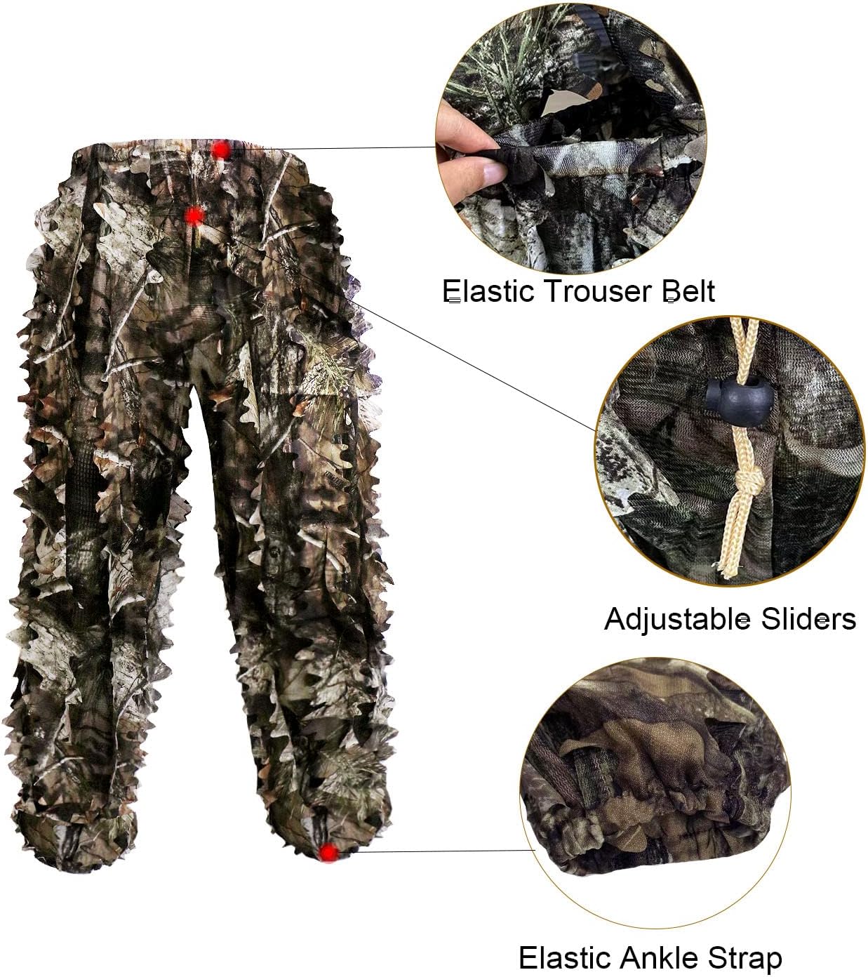 GRVCN Ghillie Suit 3D Leaf, Lightweight Outdoor Camouflage Hunting Apparel for Jungle Woodland Hunting Photography