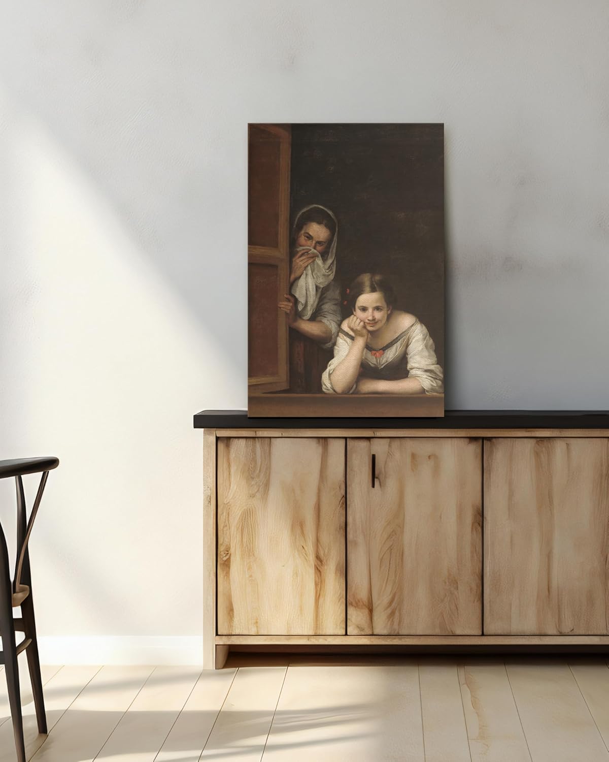 Two Women Bathroom Art Prints - Bathroom Pictures Wall Decor Classic Renaissance Canvas Painting for Living Room, Bedroom Elegant Vintage Decor for Home and Apartment Wall Prints 16''x24''