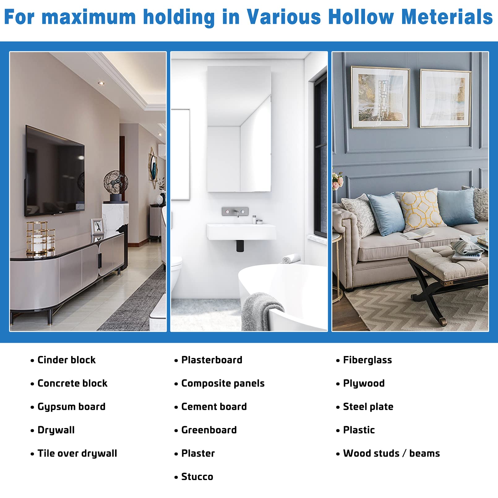 Drywall Anchors(12pcs), Drywall Anchors Heavy Duty, Wall Anchors and