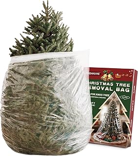 Christmas Tree Disposal Bag, 3Mil Heavy Duty, Extra Large Plastic Trash and Storage Bags, Up to 9x6 FT Xmas Tree, Recycleable, Tear-Resistant & Odorless - (Clear Color)