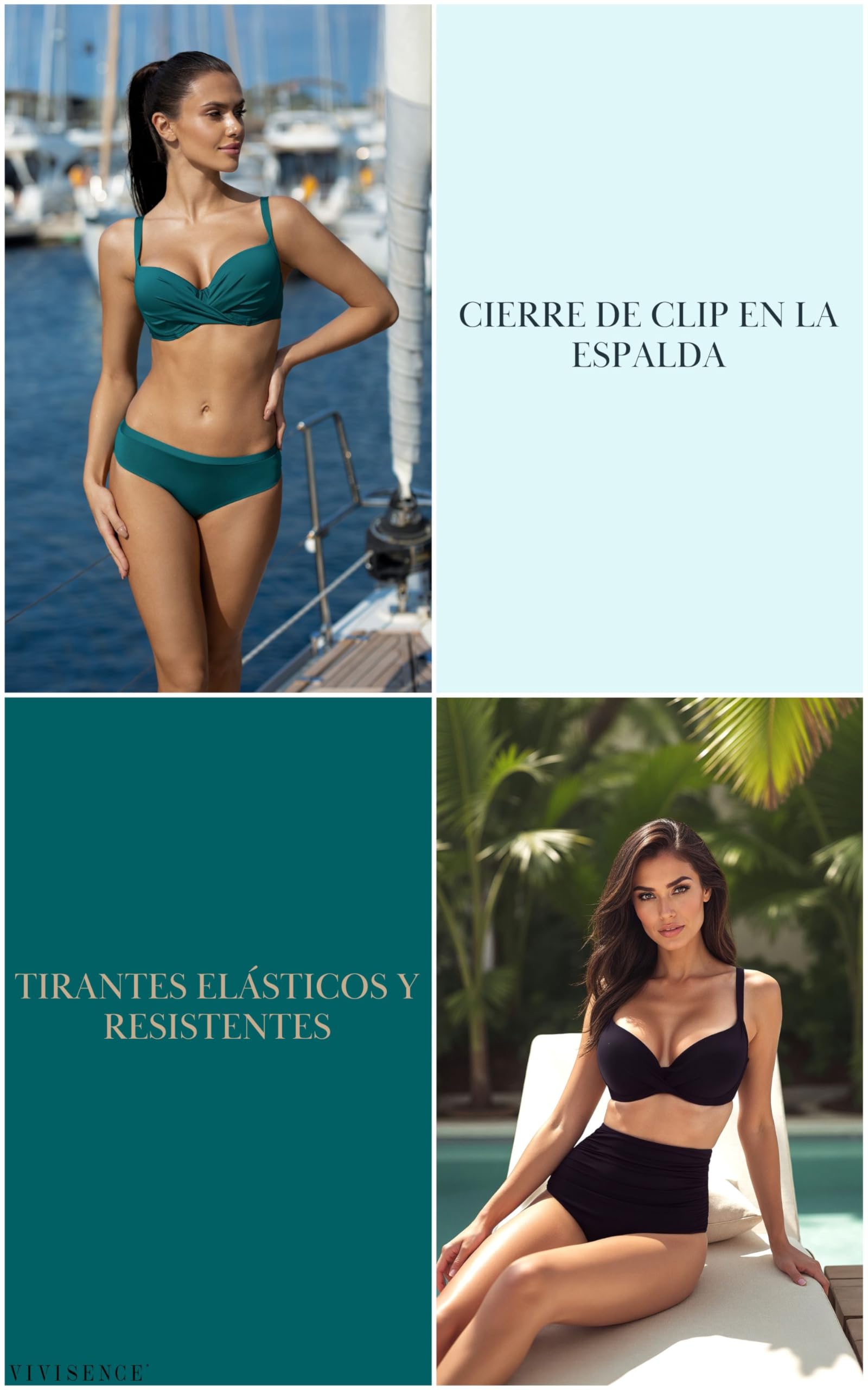 Vivisence Sujetador De Bikini Clásico Elegante 3209