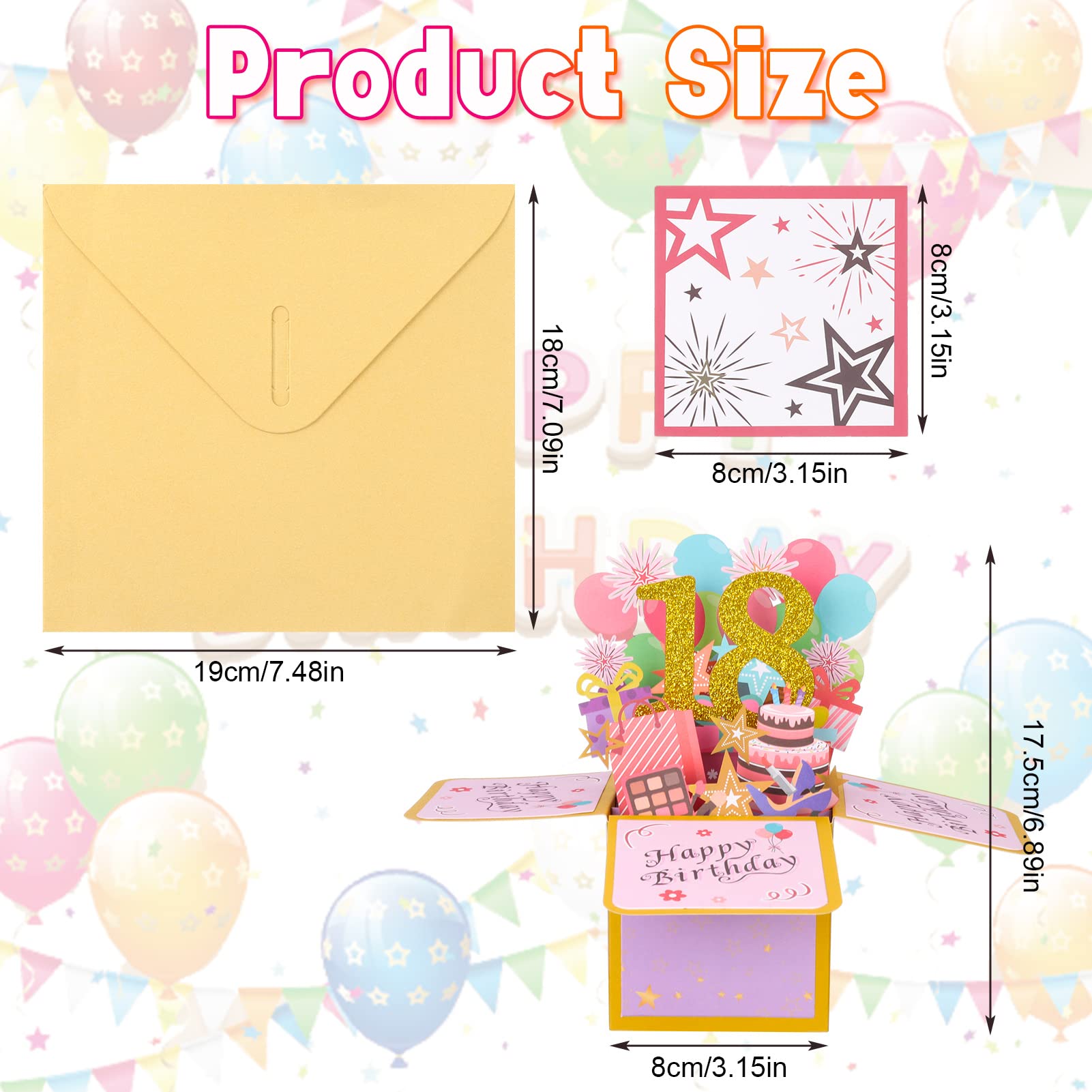BOFUNX Biglietto Auguri 18 Anni Pop Up 3D Biglietto Auguri di