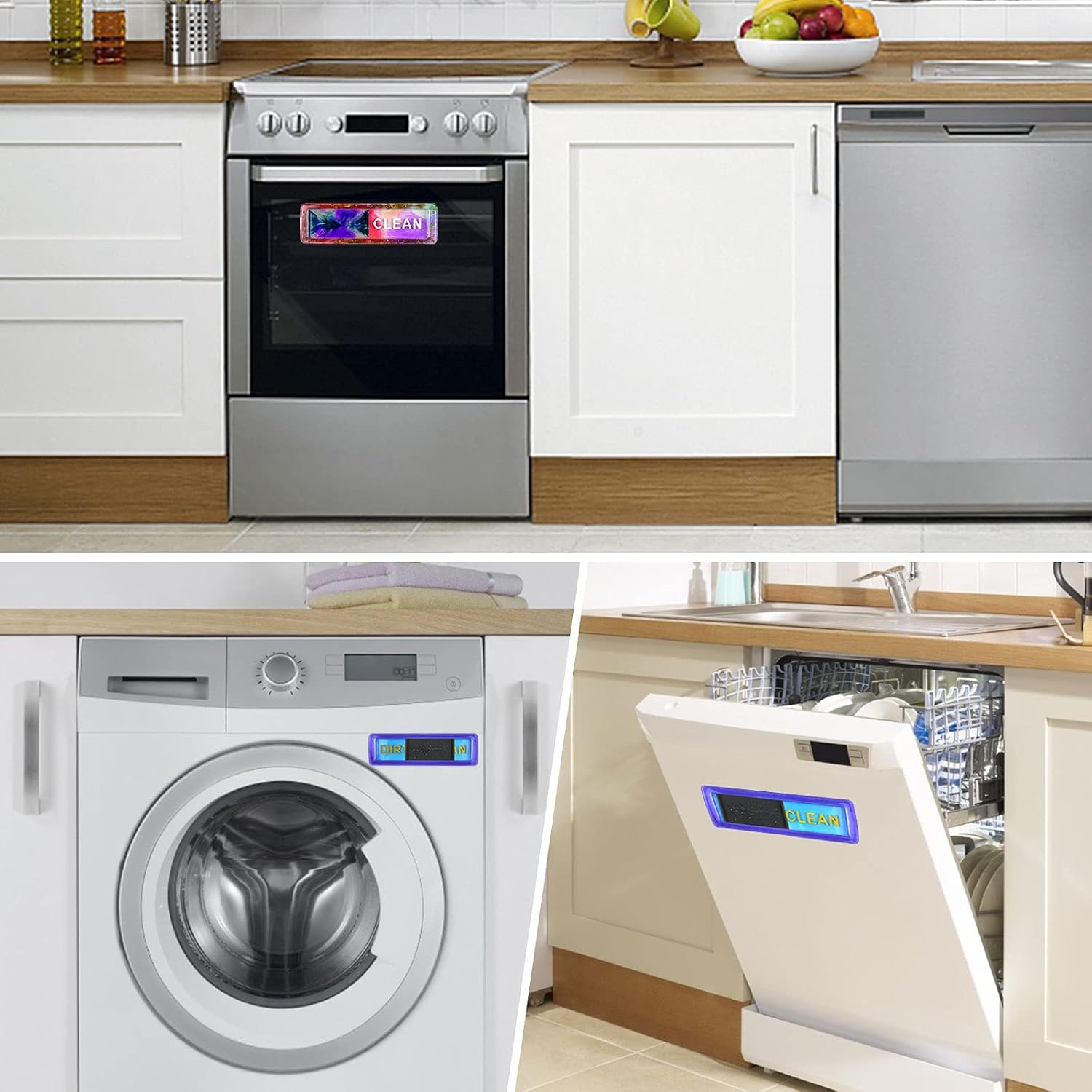 Dishwasher Magnet Resin Mold, Clean Dirty Sign Indicator Silicone Mold for Dishwasher, Clean Dirty Magnet Epoxy Mold with Magnet for Resin Casting.