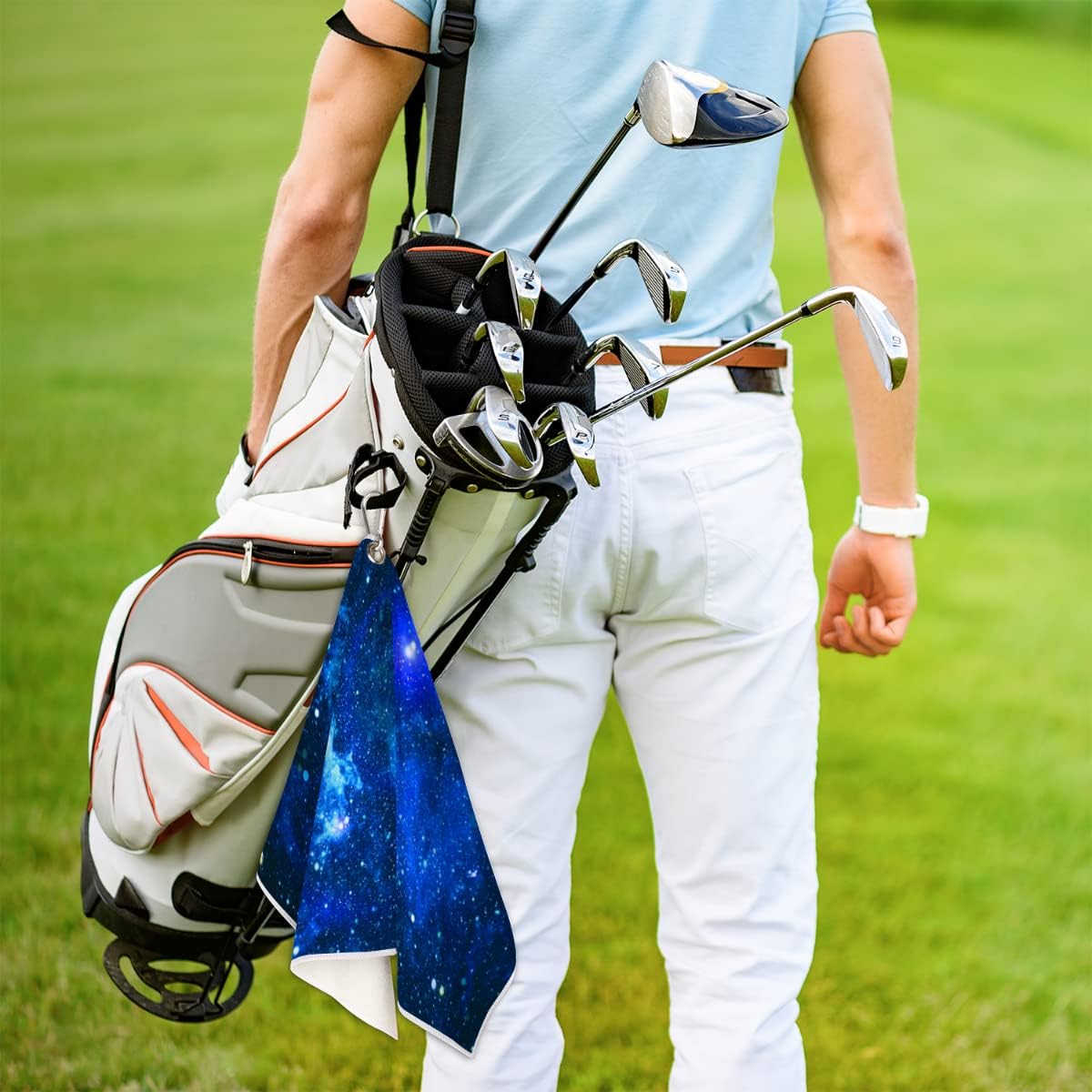 Deep Space Golf Towel Microfiber Club Cleaner with Carabiner Clip Water Absorption Quick Dry Golf Towels for Women Men Golf Accessories 15 X 24 Inch