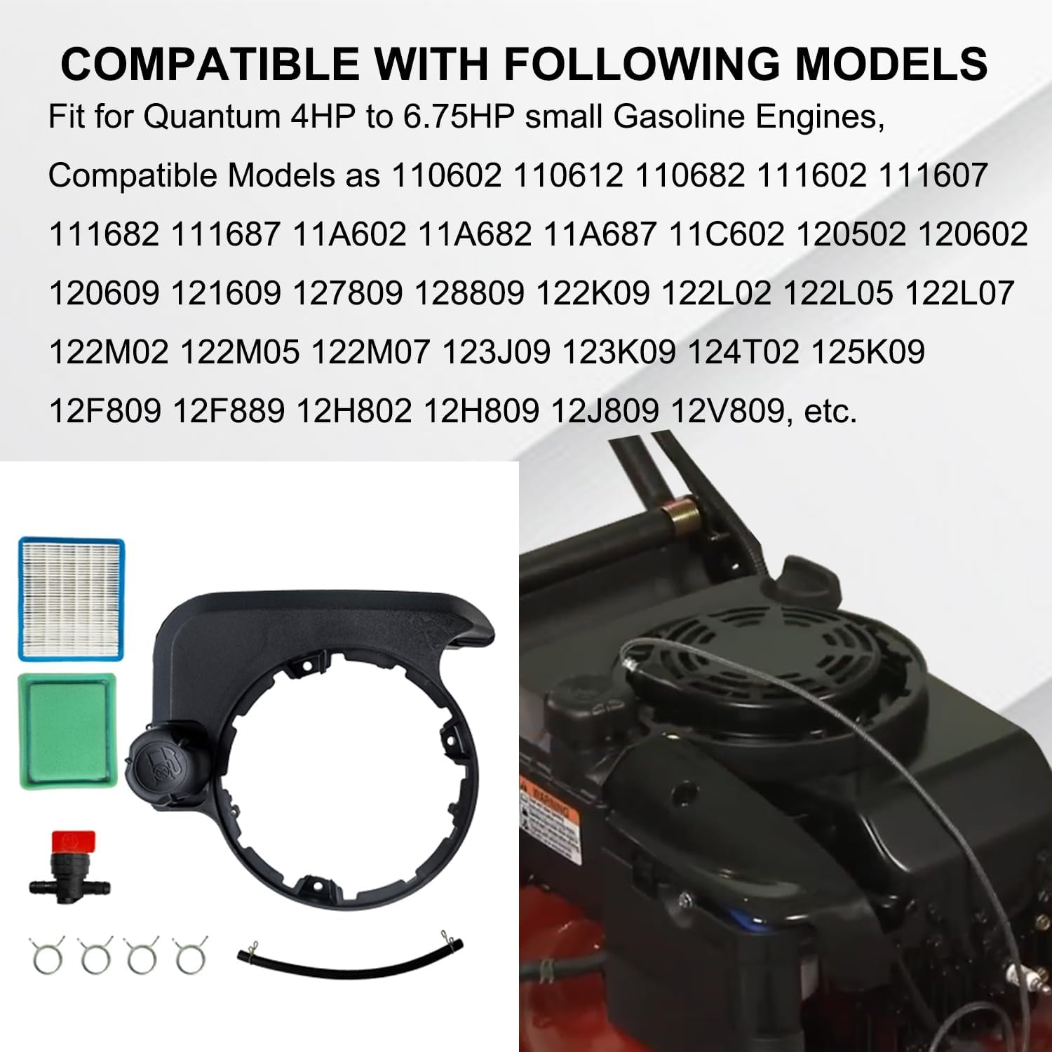 Gas Fuel Tank with Cap Kit Set Compatible with 699374 B&S Engines J.D. Engines Regular Engines Replacement # 494213 495224 499618 693377