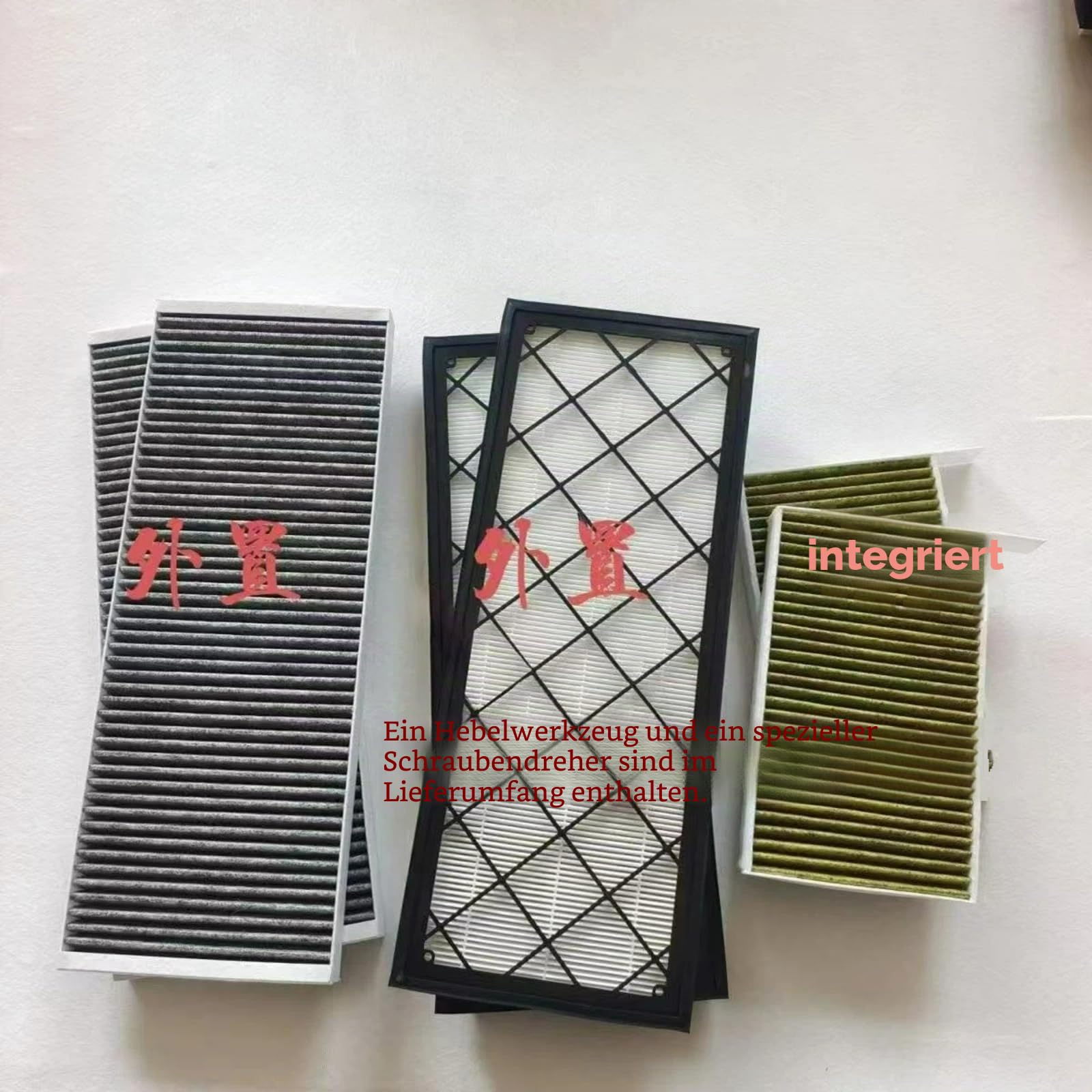 HEPA-Aktivkohlefilter-Set, 6er-Pack, interner und externer HVAC-Filter für Tesla Model Y (2021-2025) 6-piece set
