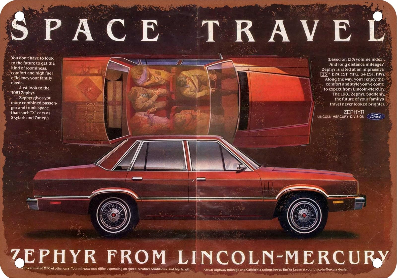 METAL SIGN - 1981 Mercury Vintage Ad 01 - Old Retro Rusty Look home decor
