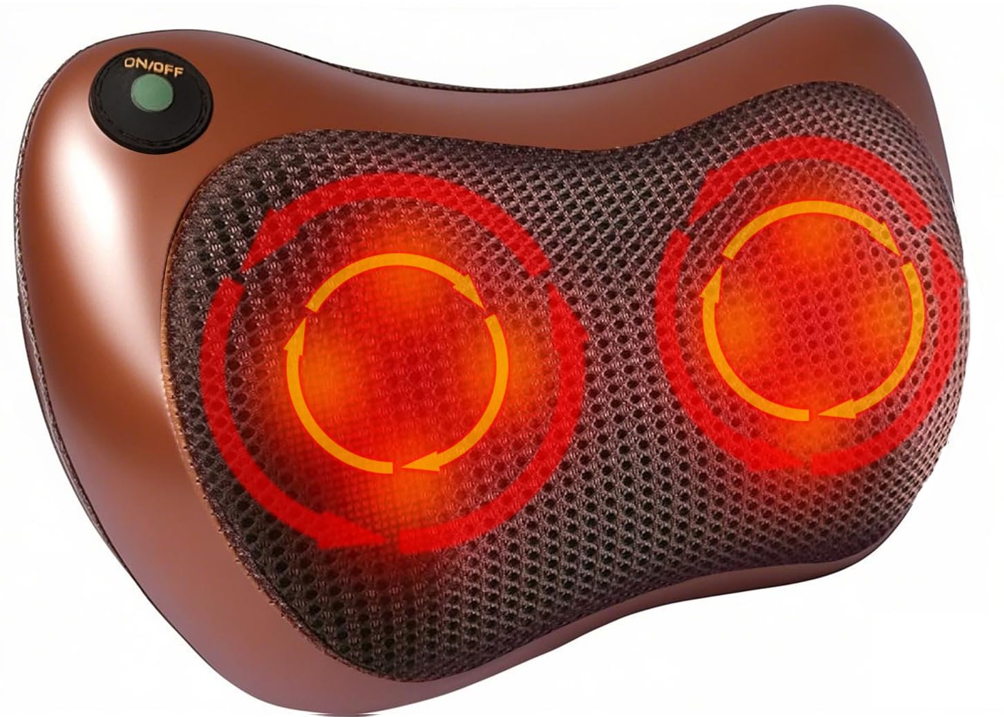 Vexloria Cuscino Massaggiante Cervicale Shiatsu Elettrico con Calore, Massaggiatore Schiena e Collo a 3 Velocità con Testine Doppie Rotanti, Cuscino Massaggiante per Massaggiatore Cervicale da Casa