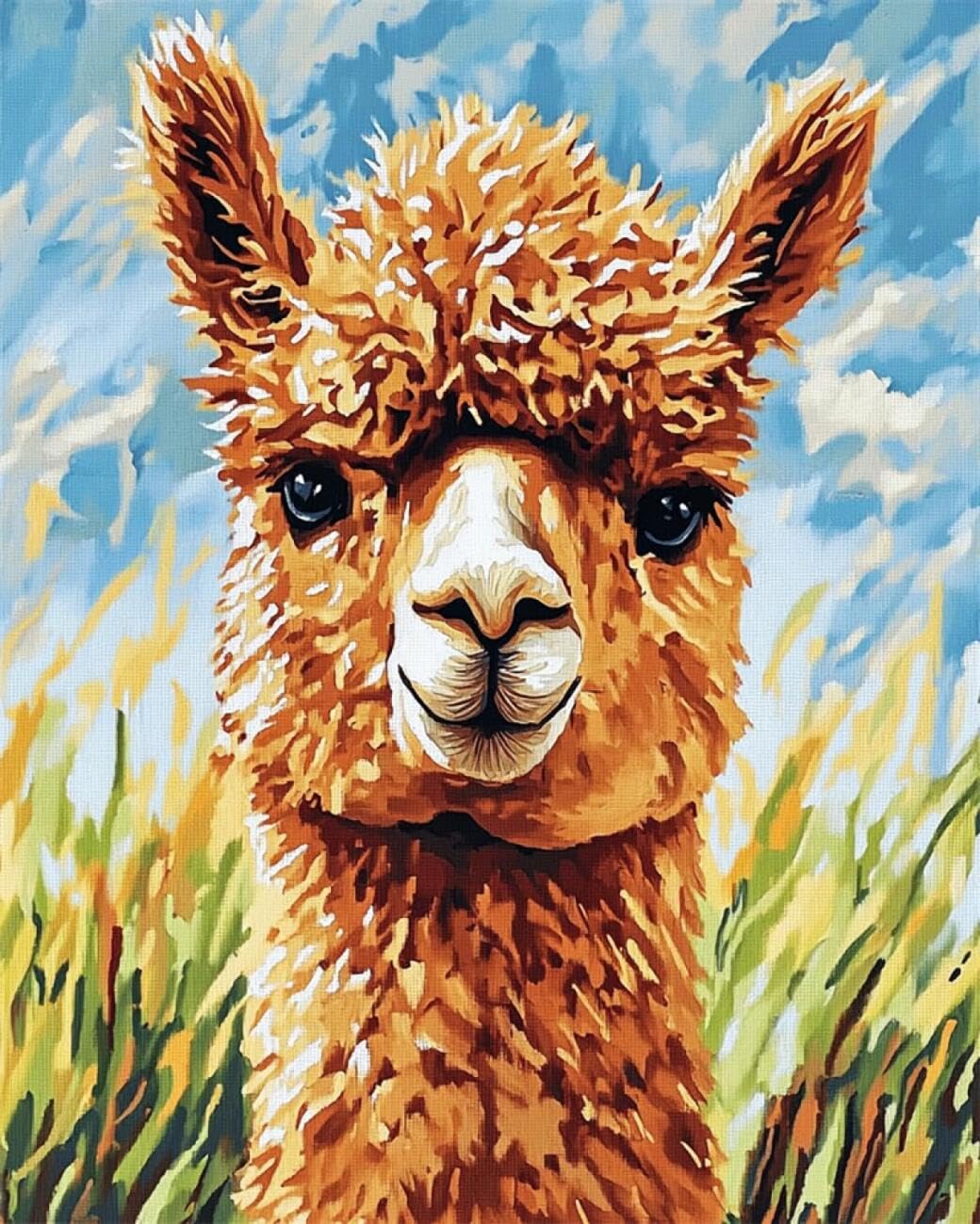 AxiangziK DIY Cross Stitch Kits Cartoon Alpaca 11CT 40x50cm