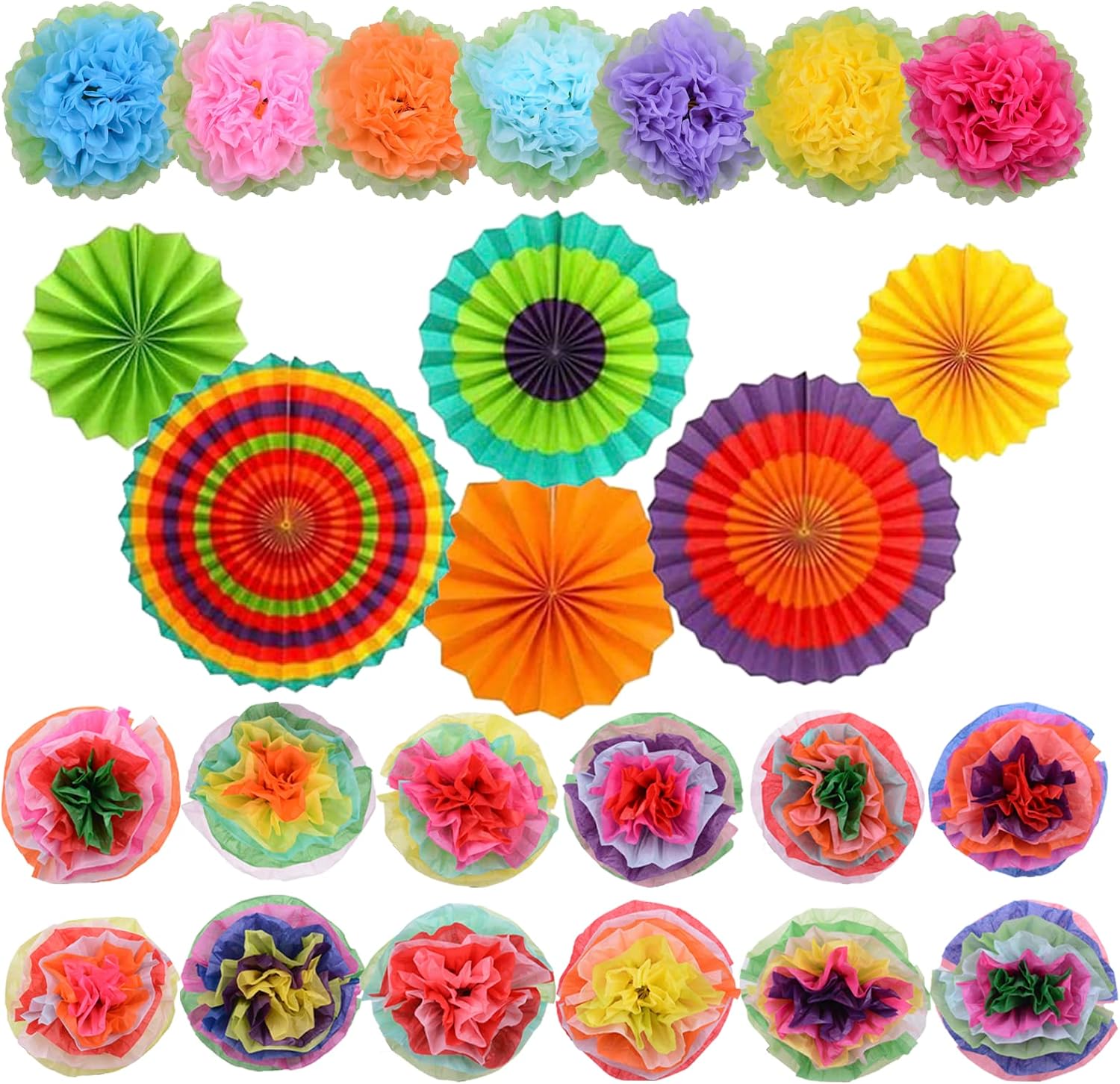 Mexican Theme Party Supplies Set,25PCS Fiesta Party Supplies,Multi