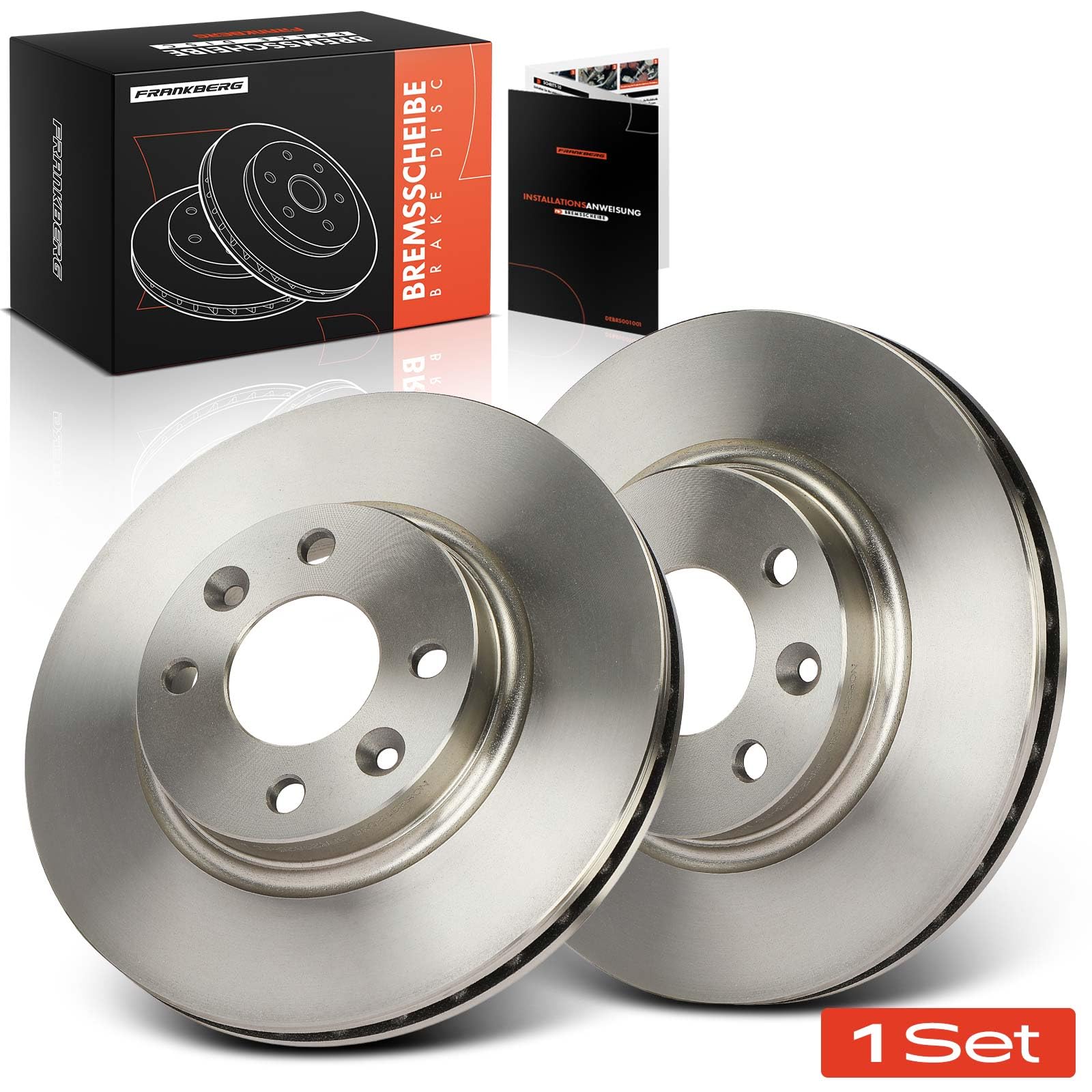 Frankberg 2 discos de freno delanteros ventilados de ⌀258 mm 402062212R | 402067615R; Compatible con: Clio IV BH, Clio IV Caja/Hatchback BH, Fortwo Cabriolet 453, Logan II, Logan LS
