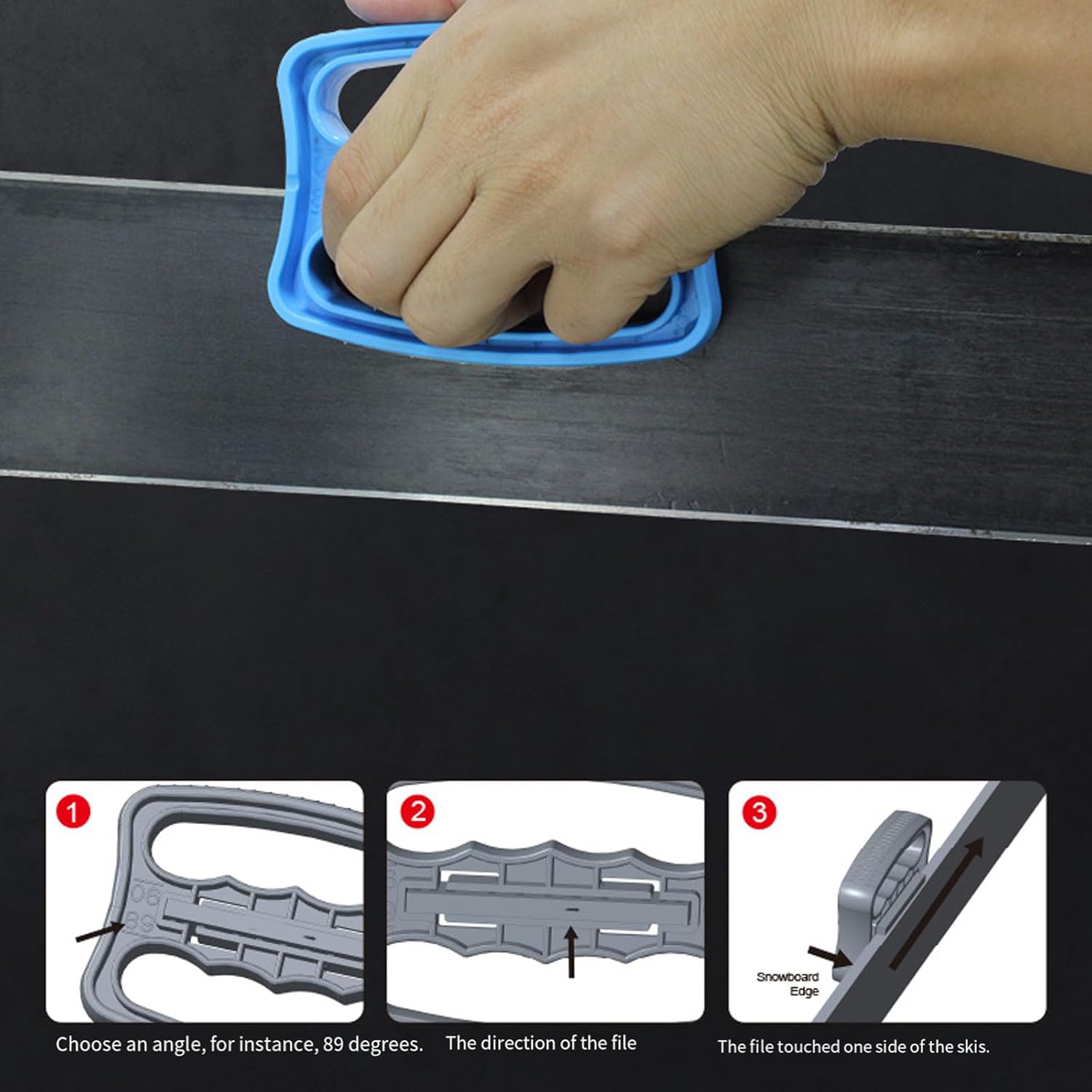 Multi-Angle Bevel Guide Featuring File and Adjustable Degrees for Ski Snowboard Tuning Light Weight Sharpener