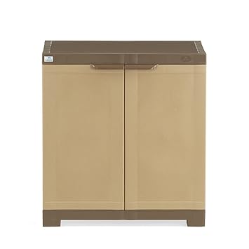 Nilkamal Freedom Mini 09 (FMSC09) Plastic Shoe Cabinet (Small, Sandy & Dark Brown)