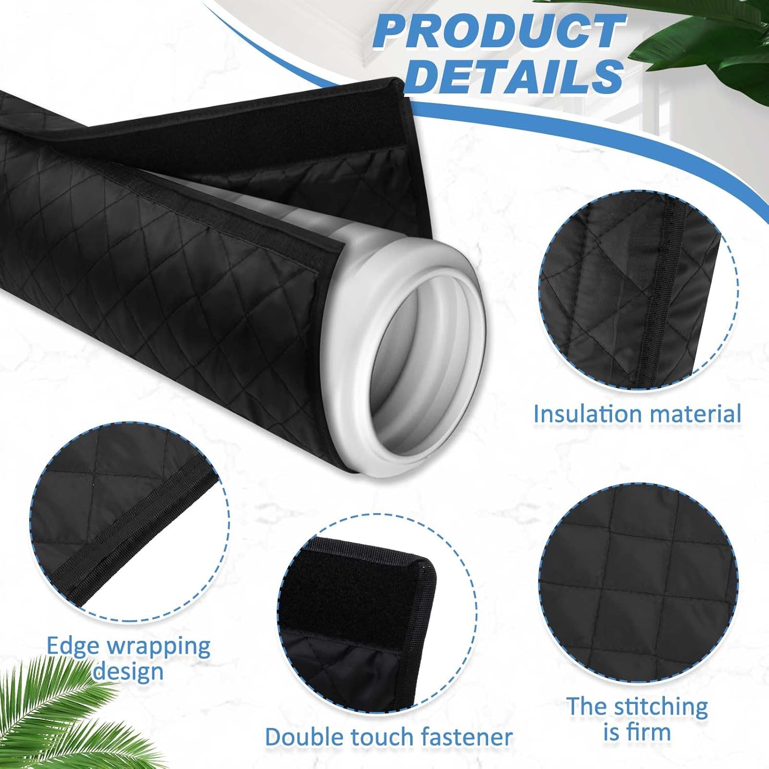 Outus 2 Pcs Air Conditioner Hose Cover Wrap - Ac Hose Duct Vent Insulation Sleeve Insulated Cover for Portable Ac for 5" & 5. 9" Diameter 60" Long Exhaust Hoses Tube (Black)