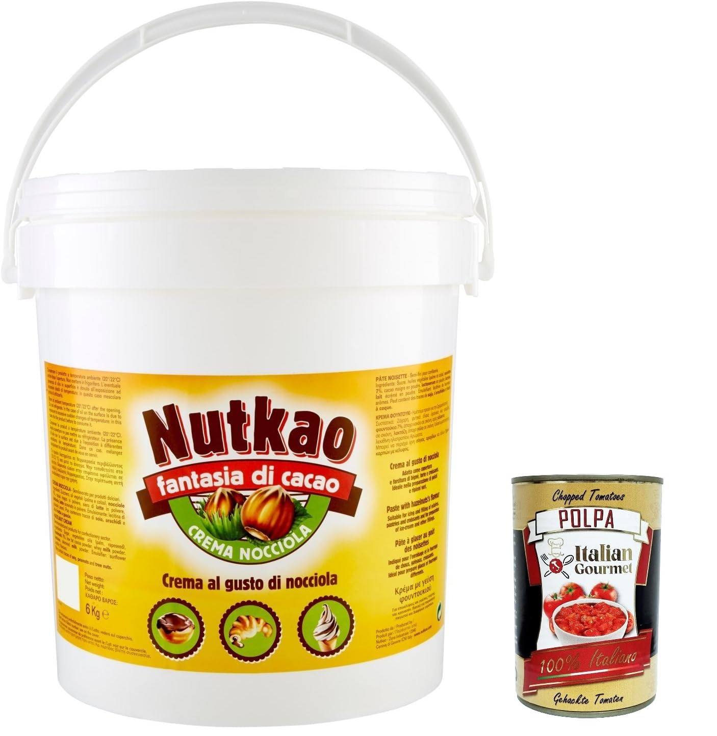 Italian Gourmet Crema Nocciola Haselnuss Brotaufstrich XXL Eimer, 1 x 6kg