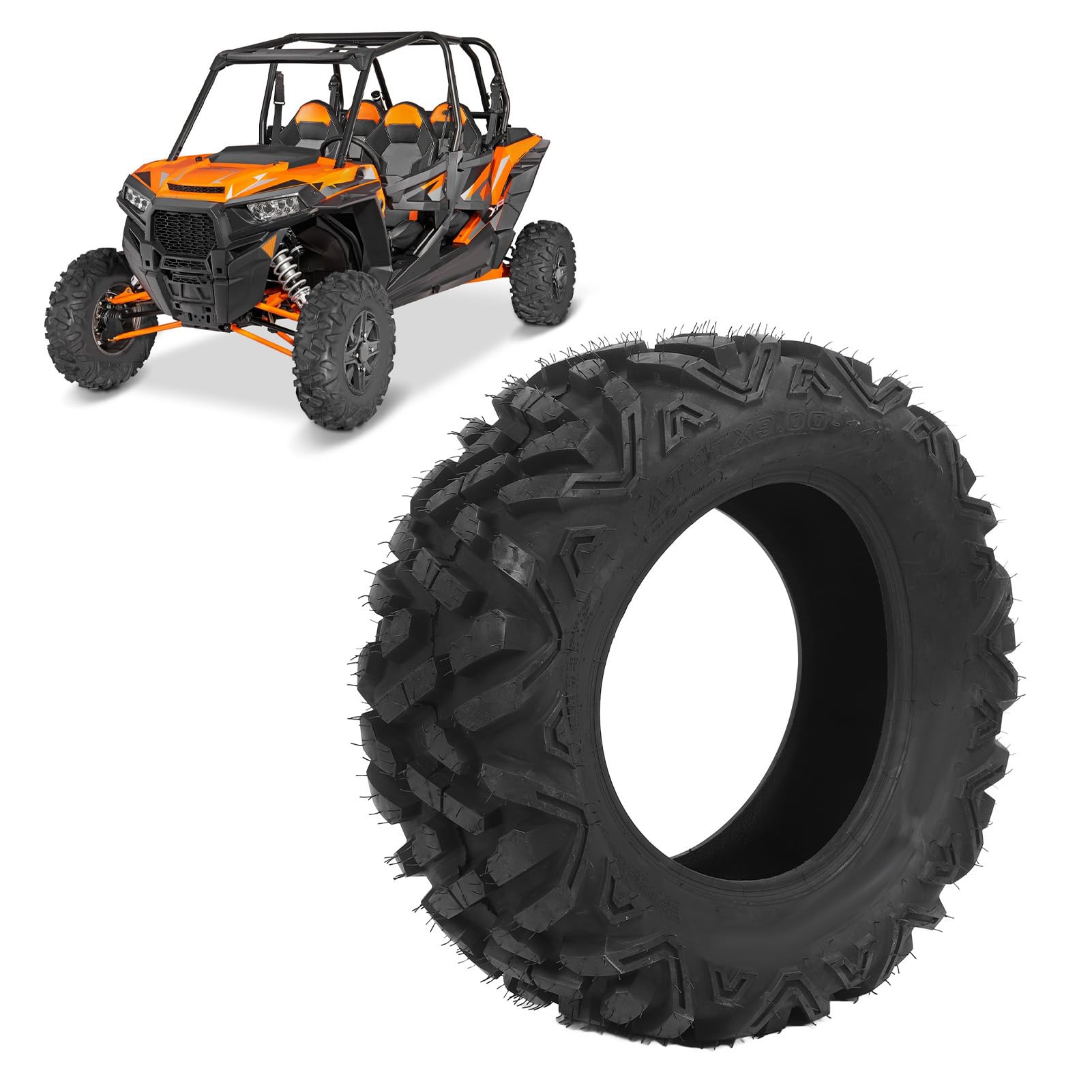 Luocute Neumático de Rueda ATV UTV 27x9-14, Neumático sin Cámara Todo Terreno Todoterreno de 6 Capas para Cortacésped ATV UTV SxS Cart Go Kart
