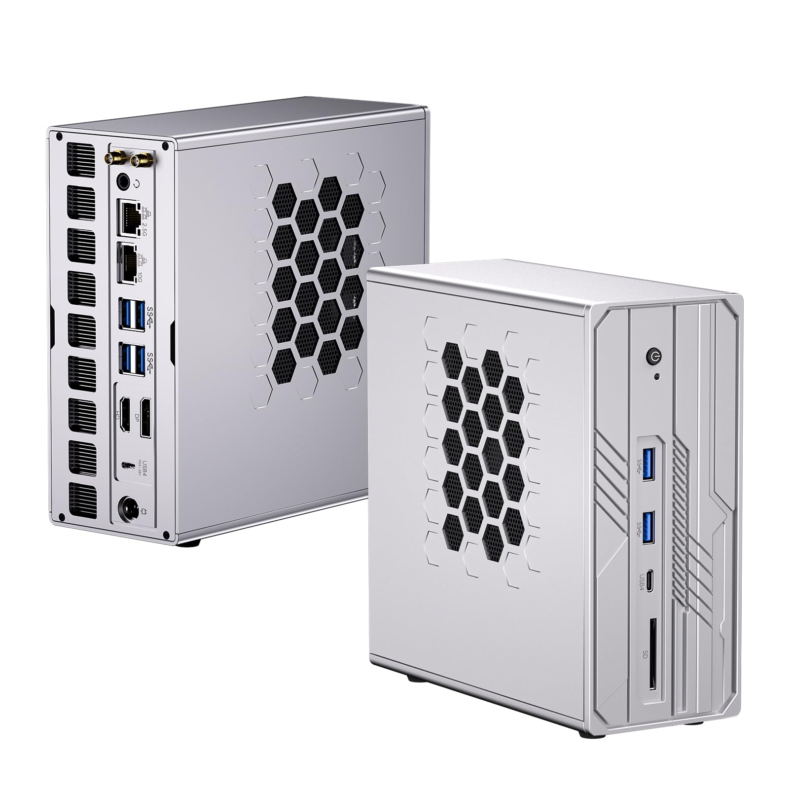 Thdeukoty Ryzen AI Max+ 395 AI Mini PC, 128GB LPDDR5X 8400MHz, Barebone, Radeon 8060S, Up to 126 Tops, 10GbE, WiFi 7, USB4, Pre-Win 11 Pro, Quad Display, for Local AI Workflows, Gaming, Entertainment