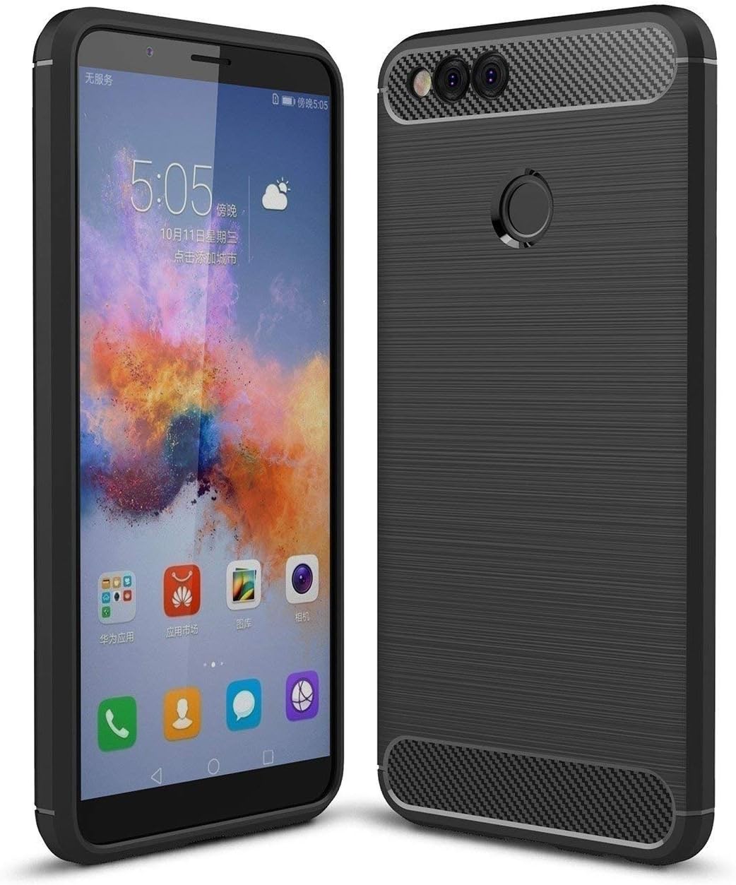 JGD PRODUCTS Carbon Fiber case for Honor 7X Armor Drop Tested Shock Proof TPU Back Case Cover for Honor 7X