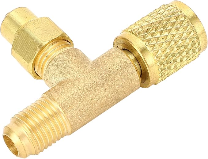 Válvula de Carga de Refrigerante Pwshymi, Válvula de Escape de Latón para Herramientas de Reparación de Líneas de Aire Acondicionado miniatura 3