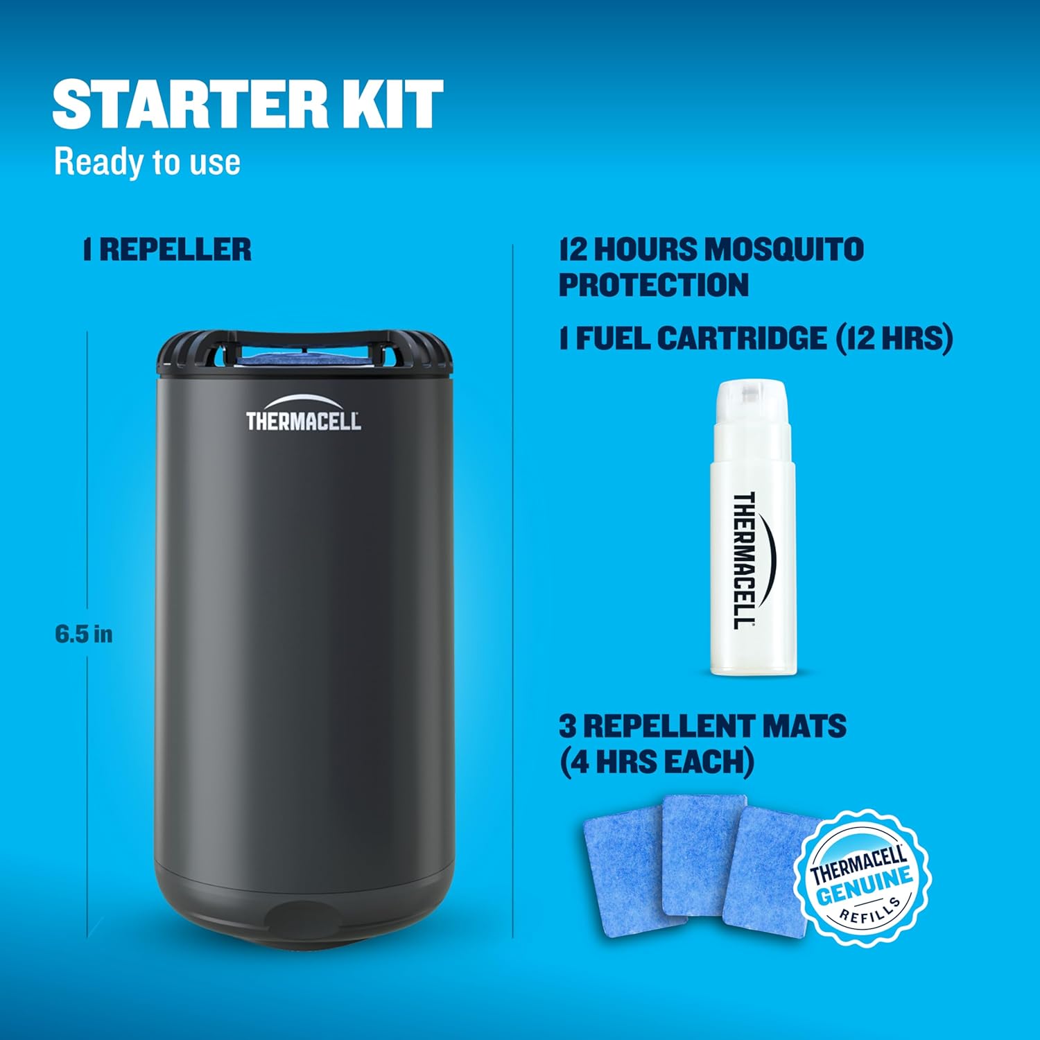 Thermacell Patio Shield Mosquito Repeller; Highly Effective Mosquito Repellent for Patio; No Candles or Flames, DEET-Free, Scent-Free, Bug Spray Alternative; Includes 12-Hour Refill