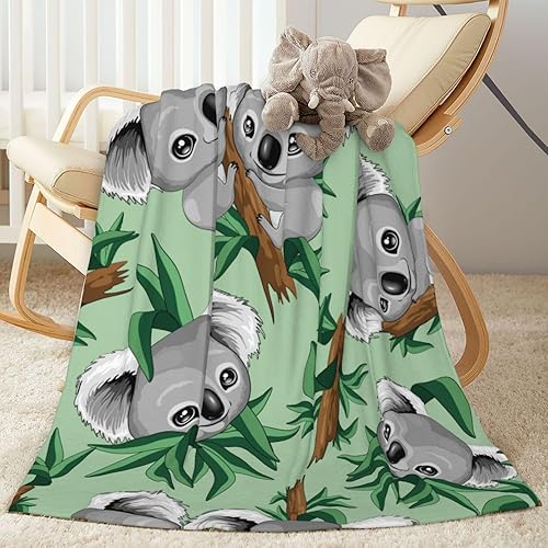 Lindas mantas de koala para bebé, manta suave y cálida de felpa para recién nacidos, niñas y niños, 30 x 40 pulgadas