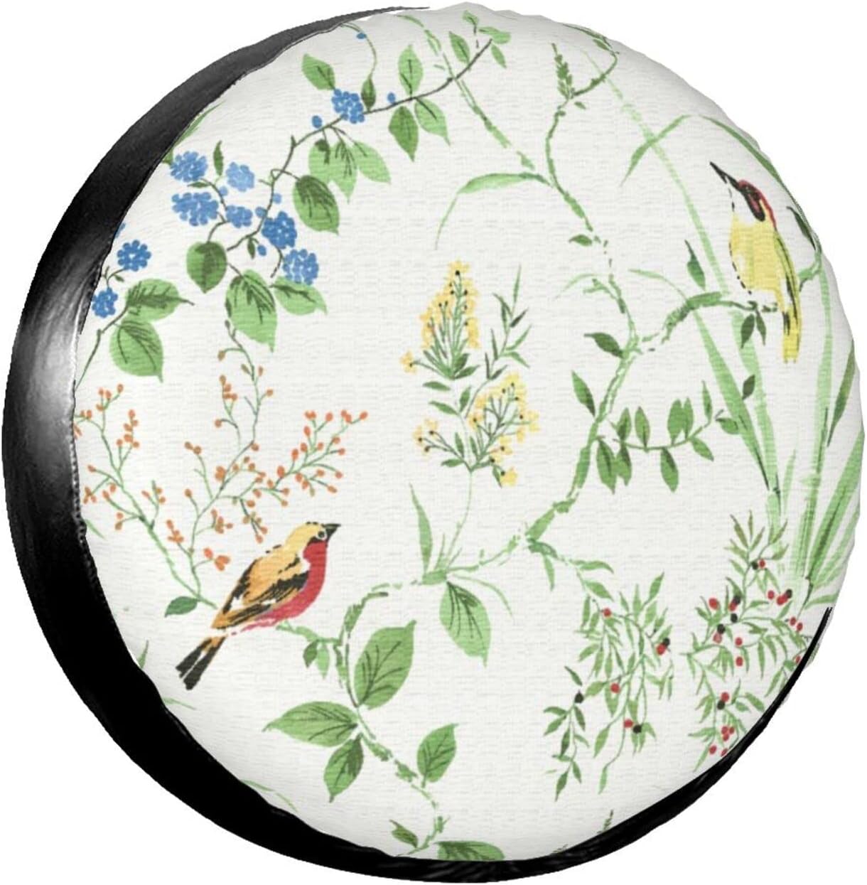 Wheel Covers Imperial Garden Multicolor Botanical Pattern On White With Drawstring Car Tyre Protector Universal Spare Car Tire Cover For Vehicles Suv Car Tire 16inch