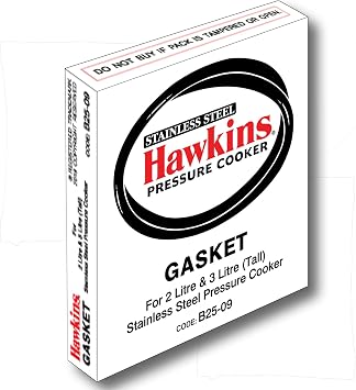 Hawkins Gasket Rubber for Stainless Steel Pressure Cooker - 2-3L Tall size Black, SS Contura 3L