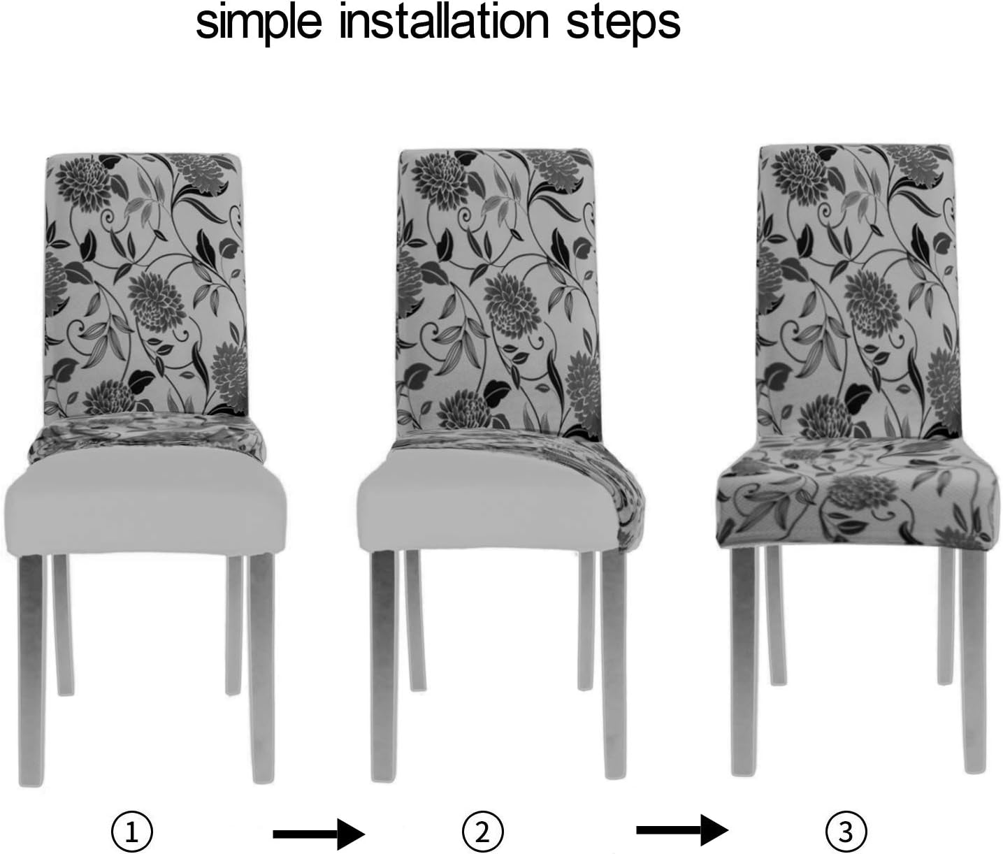 Product Deal YEESSION Stretch Spandex Dining Chair Slipcovers Removable Washable Dining Room Chair Protector Cover Seat Slipcover Set of 4 (Style 05)