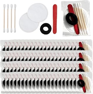 100 pieces hotel vanity set: Care package interdental brushes with cosmetic cotton pads, cotton swabs, nail file, individually packaged amenities, hotel needs hygiene products, travel