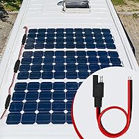 Vista 7 de Paquete de 8 Cables de Extensión SAE de Calibre 14 de 1 Pie Cobre Puro Conector SAE 14AWG 2 Pines Enchufe Individual Conector Rápido para Panel